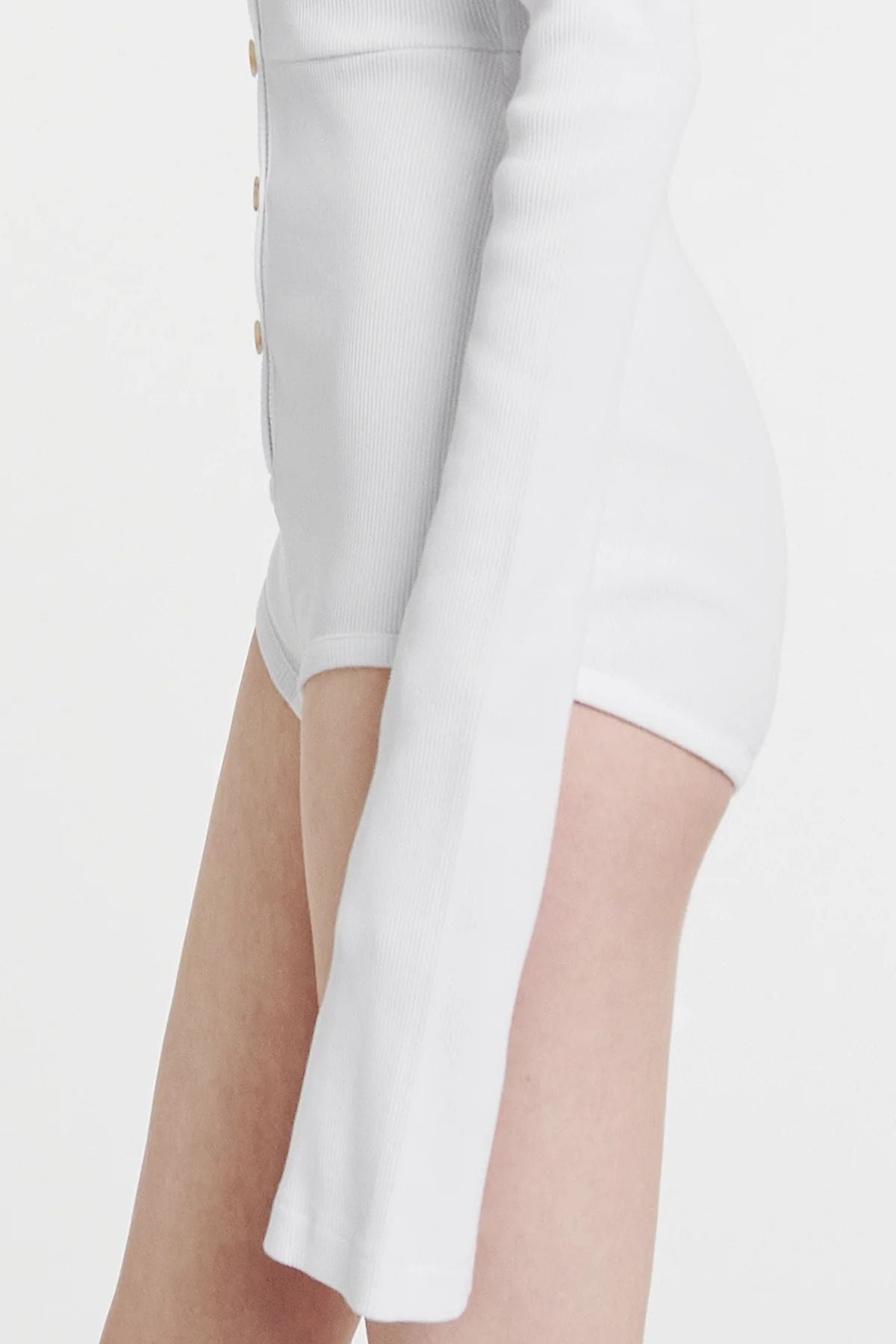 A.W.A.K.E Mode Bodysuit with Asymmetric Collar - White