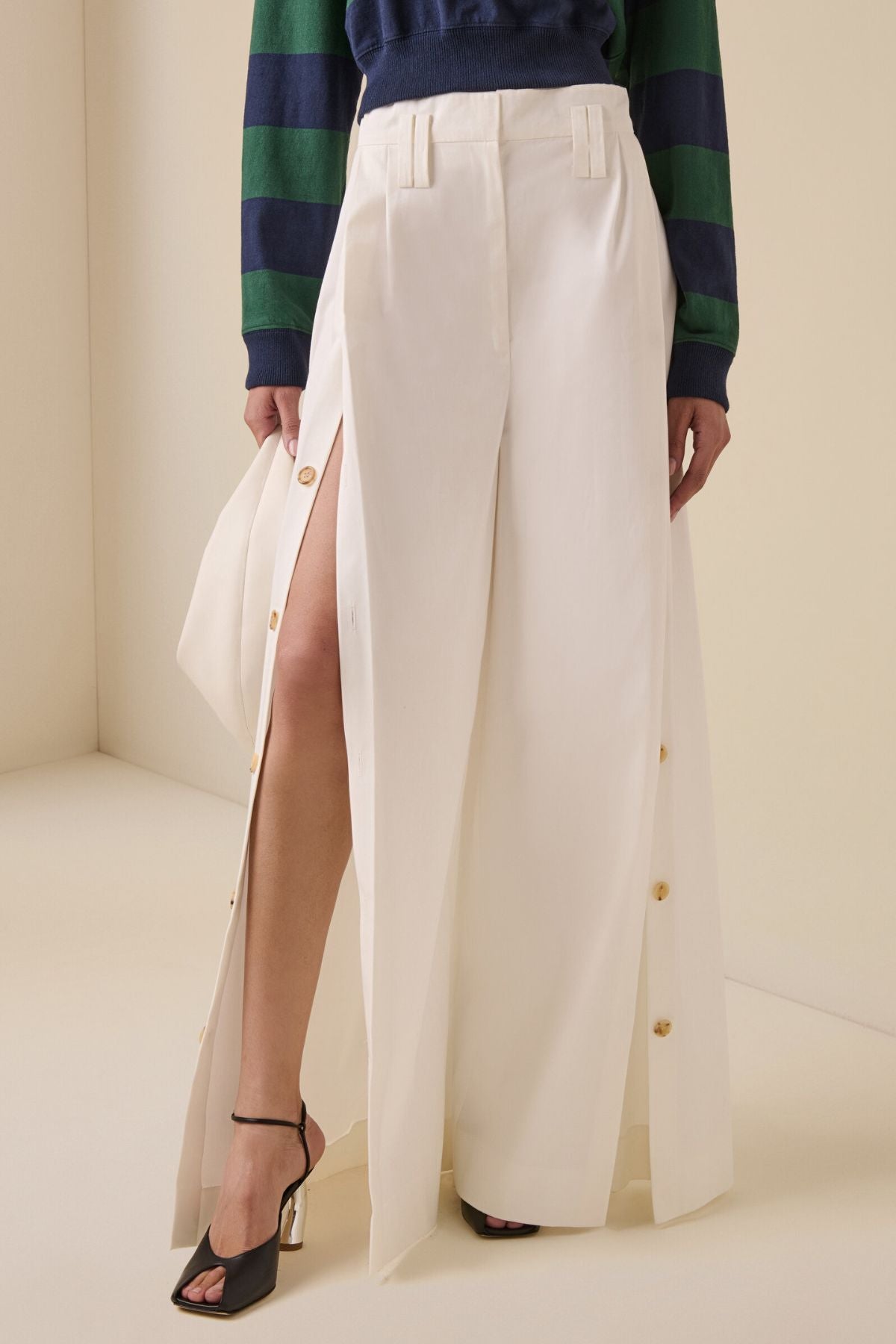 Asapmode Stacked Canvas Wide-Leg Pants asapmode wide leg pants