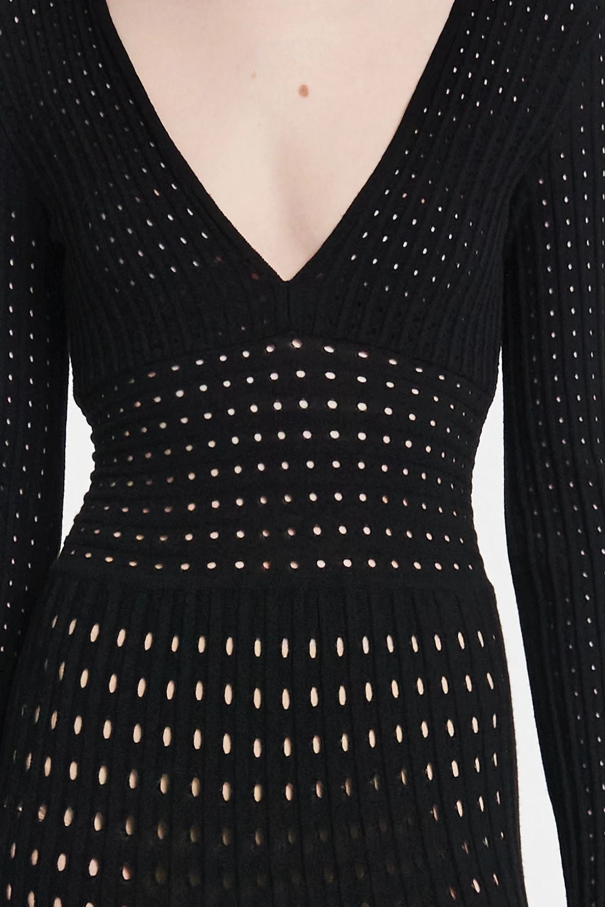 A.W.A.K.E Mode Perforated Knit Dress - Black