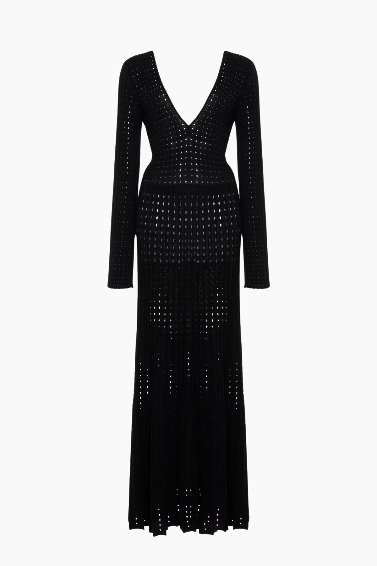 A.W.A.K.E Mode Perforated Knit Dress - Black