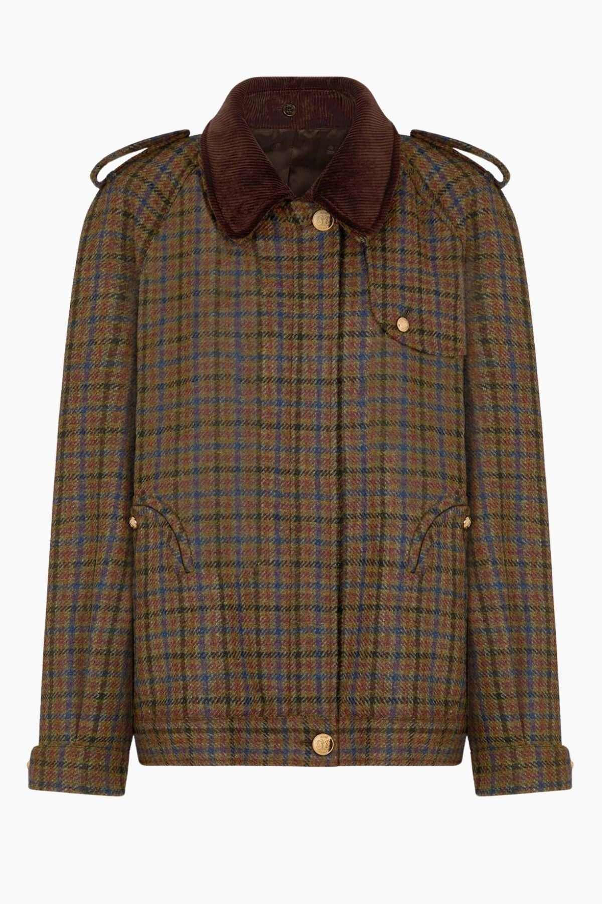BLAZÉ Milano Amandira Chausie Trench - Green/ Red