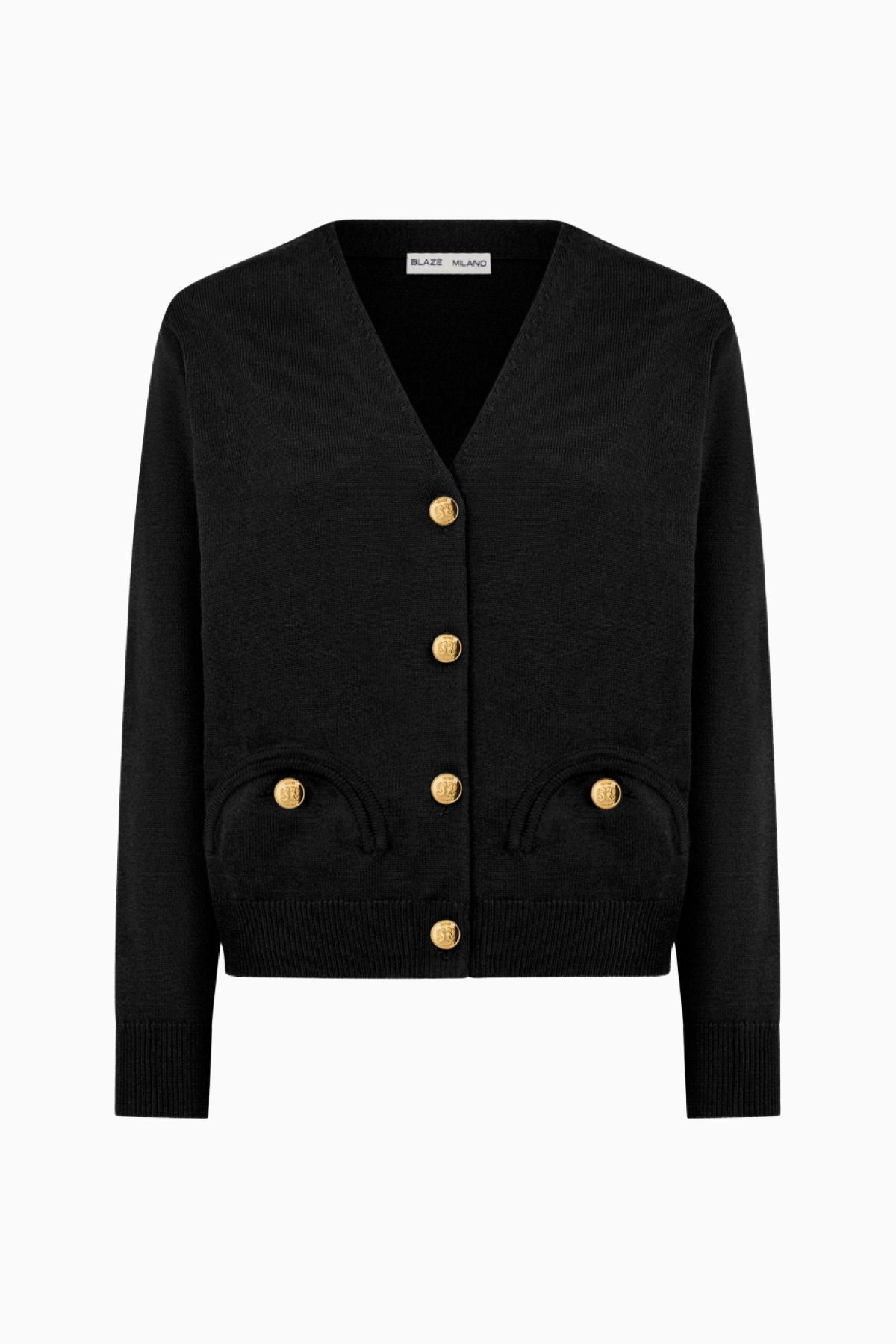 Blazé Milano Sebright V-Neck Cardigan - Black