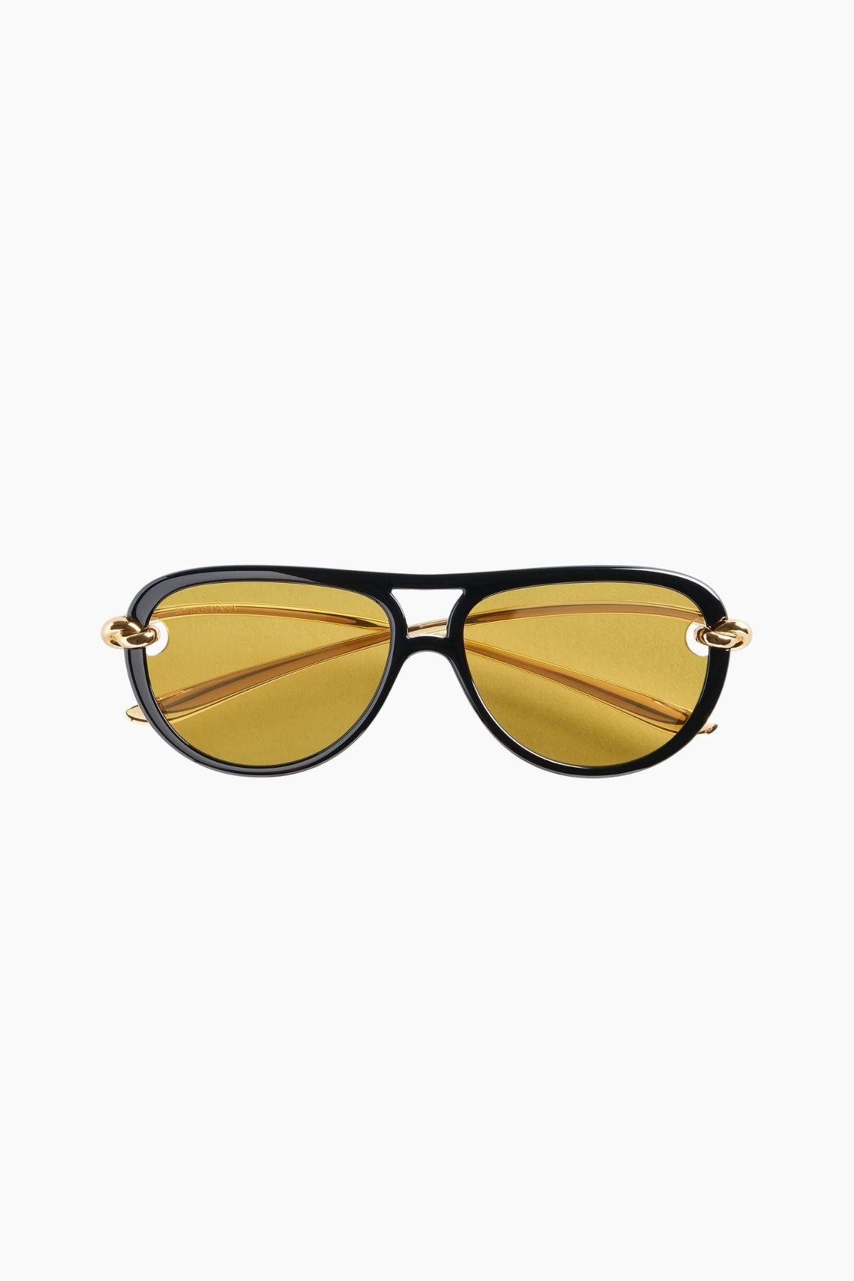 Bottega Veneta Aviator Sunglasses - Black/ Yellow