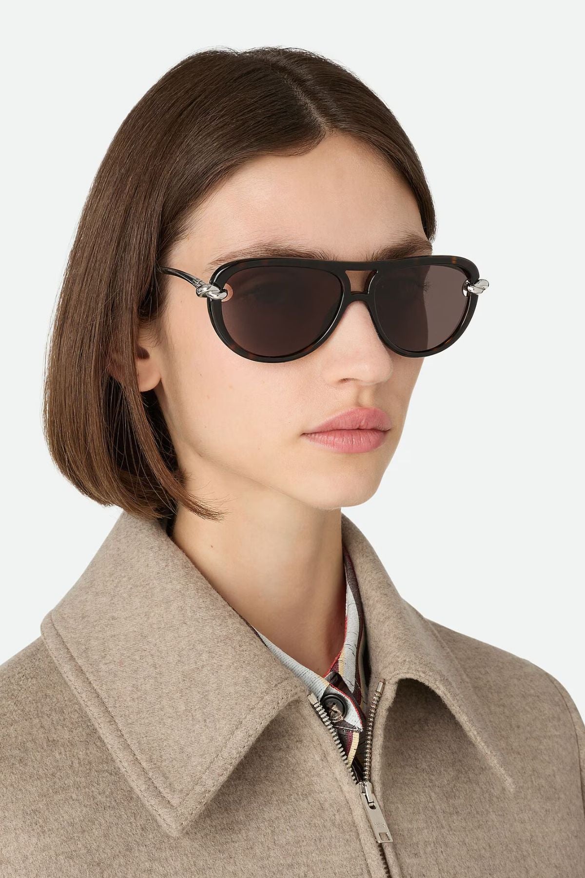 Bottega Veneta Aviator Sunglasses - Havana