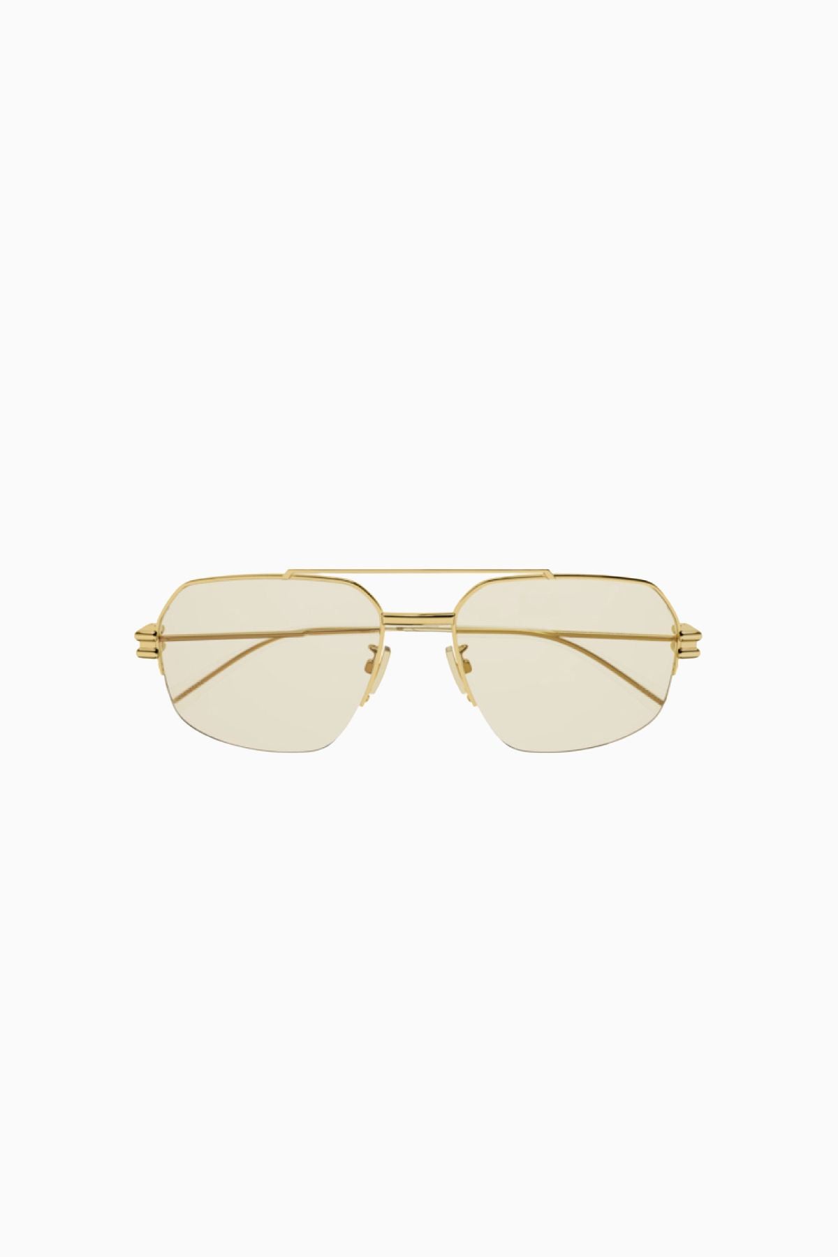 Bottega Veneta Bond Metal Aviator Sunglasses - Gold