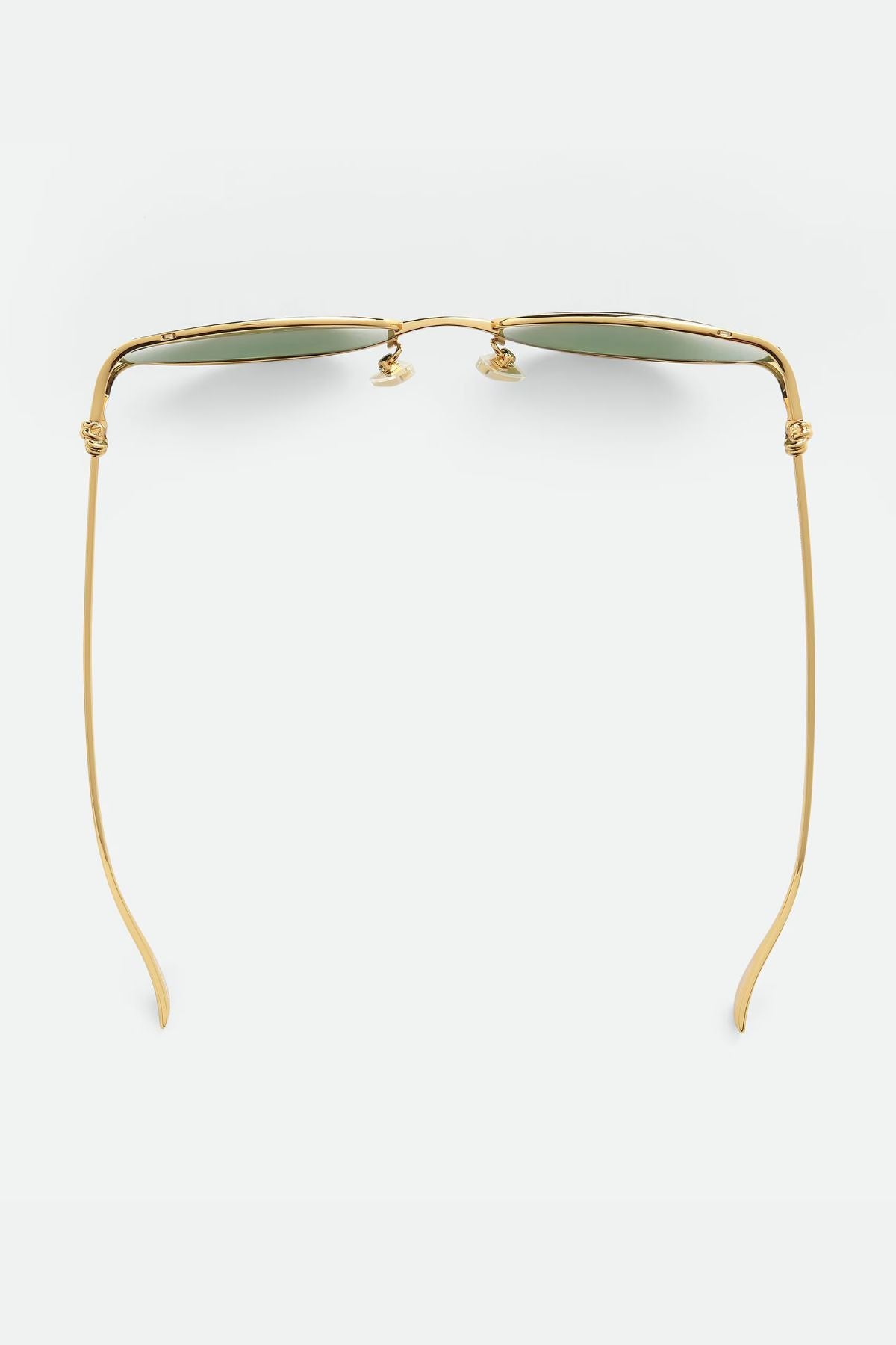 Bottega Veneta Knot Cat Eye Sunglasses - Gold/ Green