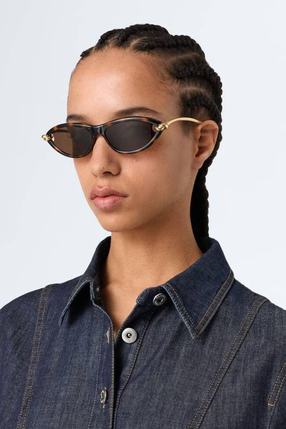 Bottega Veneta Knot Cat Eye Sunglasses - Havana