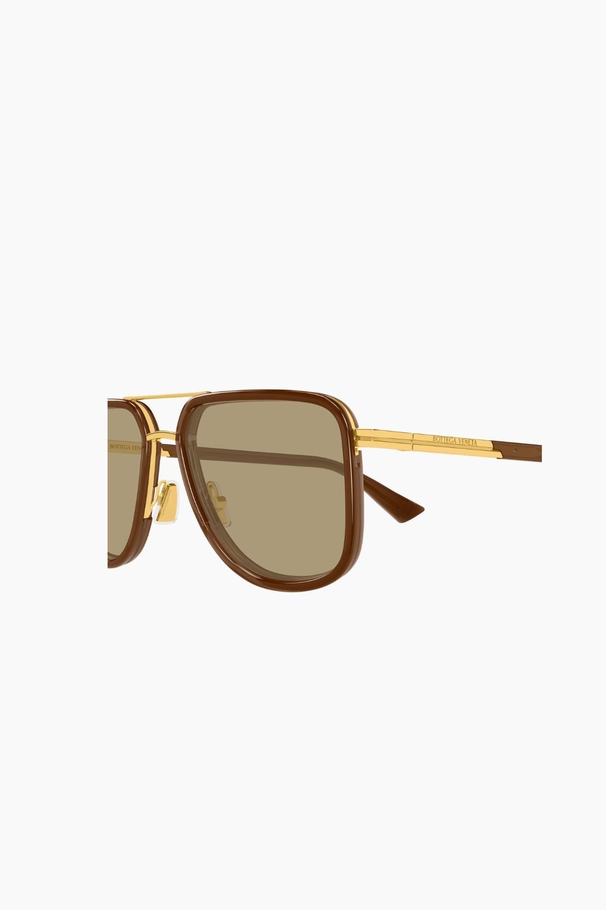 Bottega Veneta Square Aviator Sunglasses - Gold/ Brown