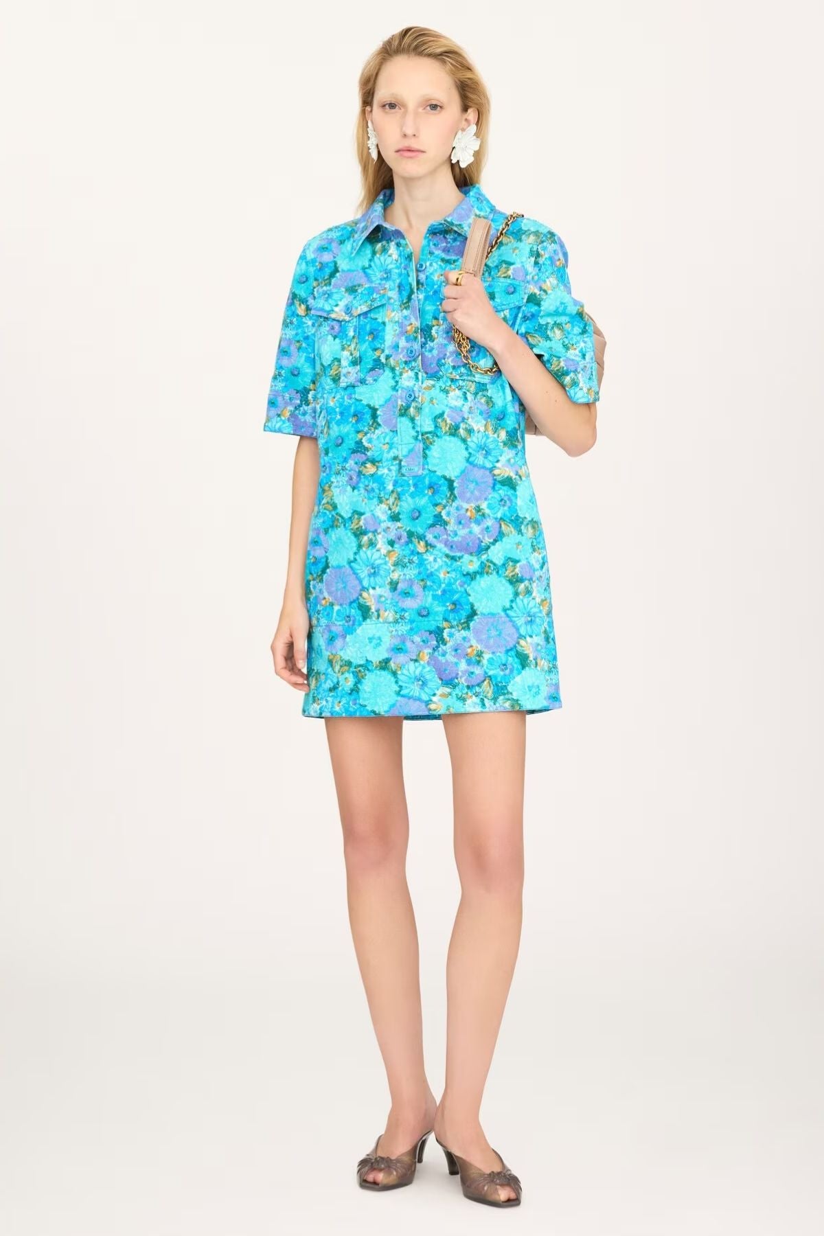Chloé Blue Daisies Dress - Blue Multi