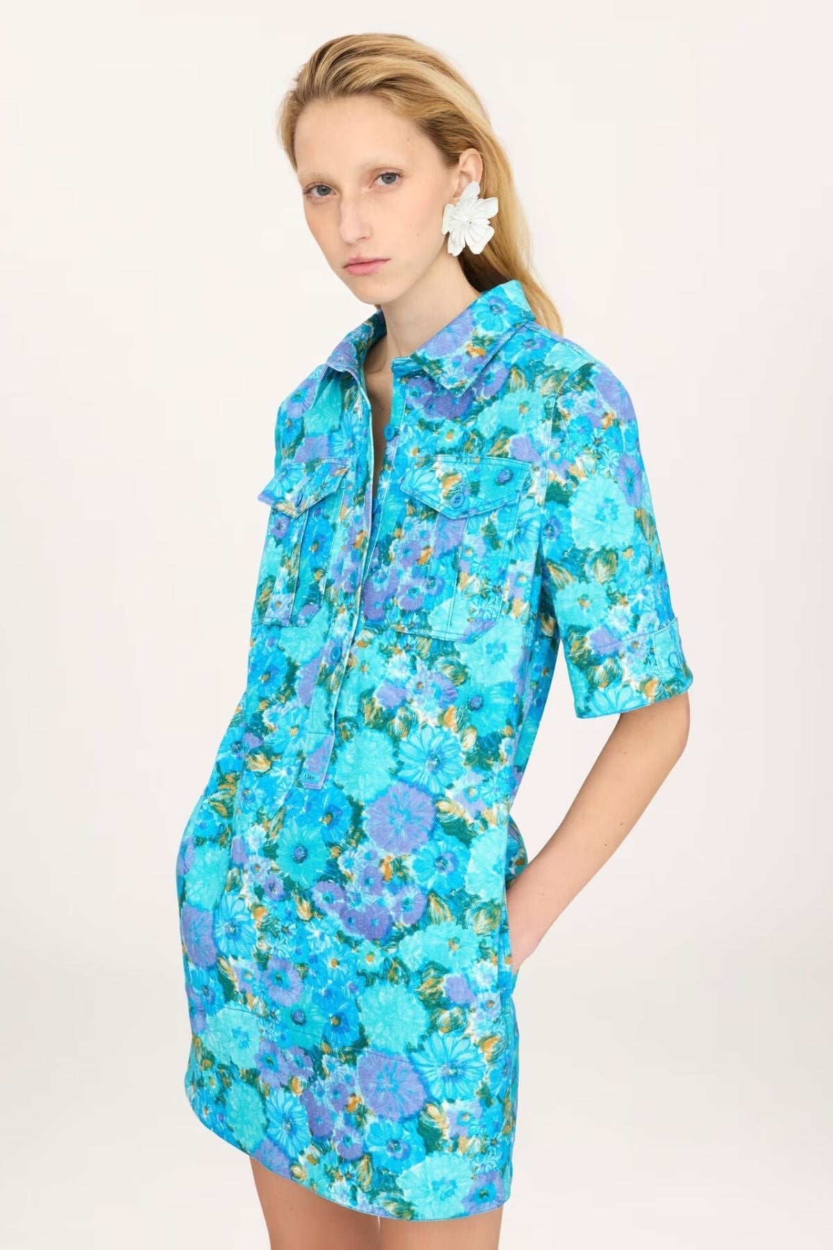 Chloé Blue Daisies Dress - Blue Multi