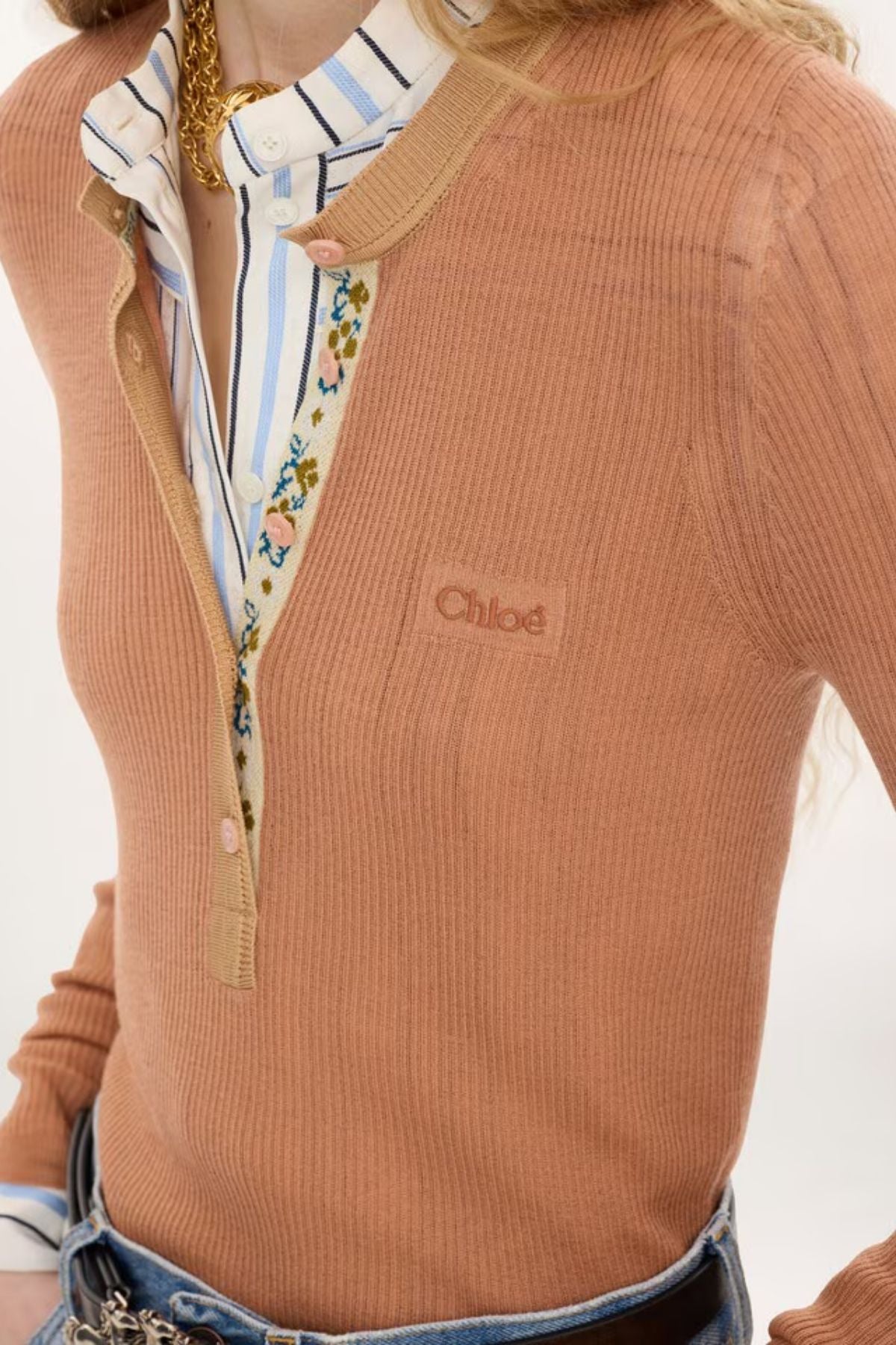 Chloé Henley with Placket - Coffee Pink
