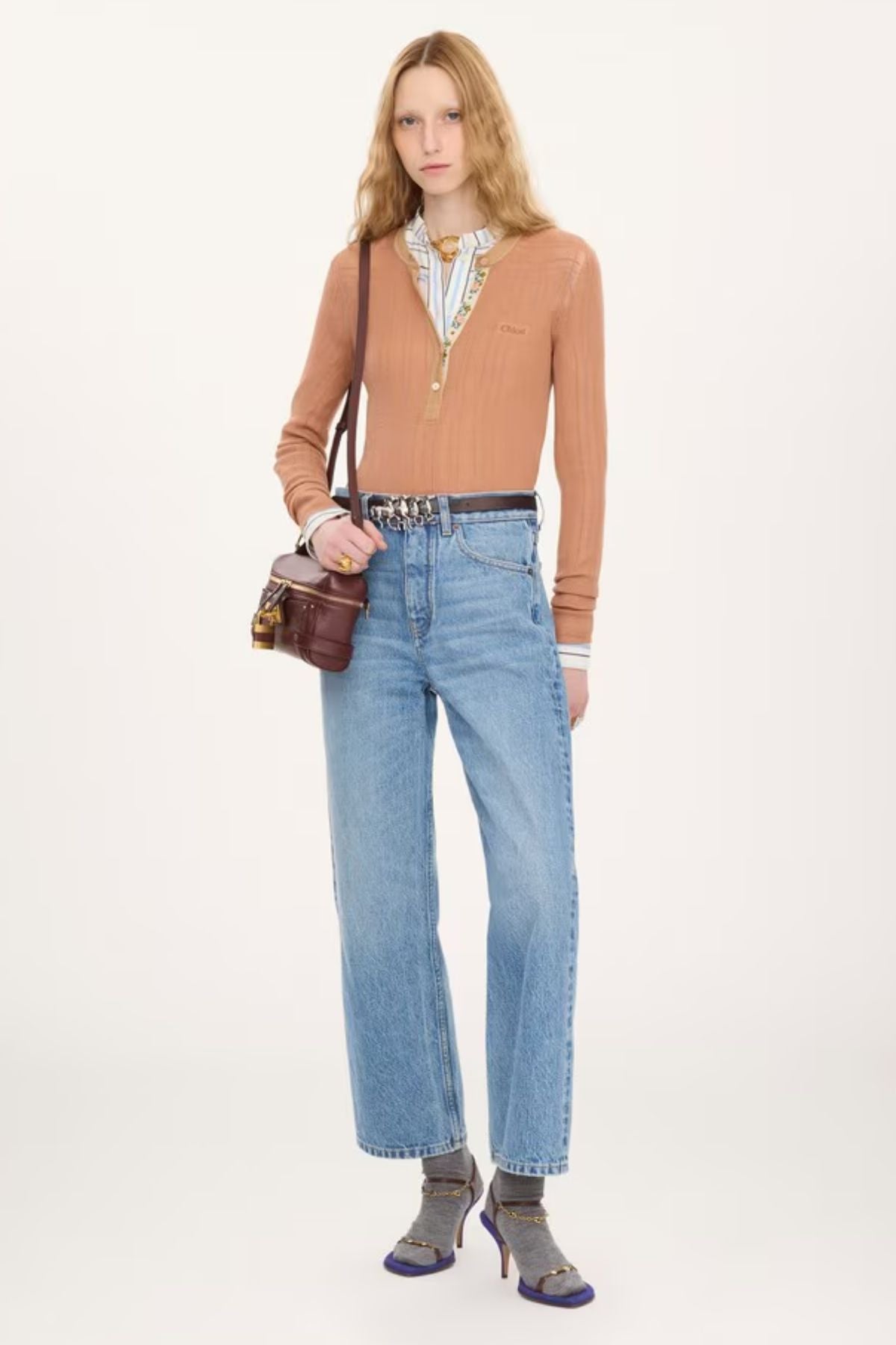 Chloé Henley with Placket - Coffee Pink