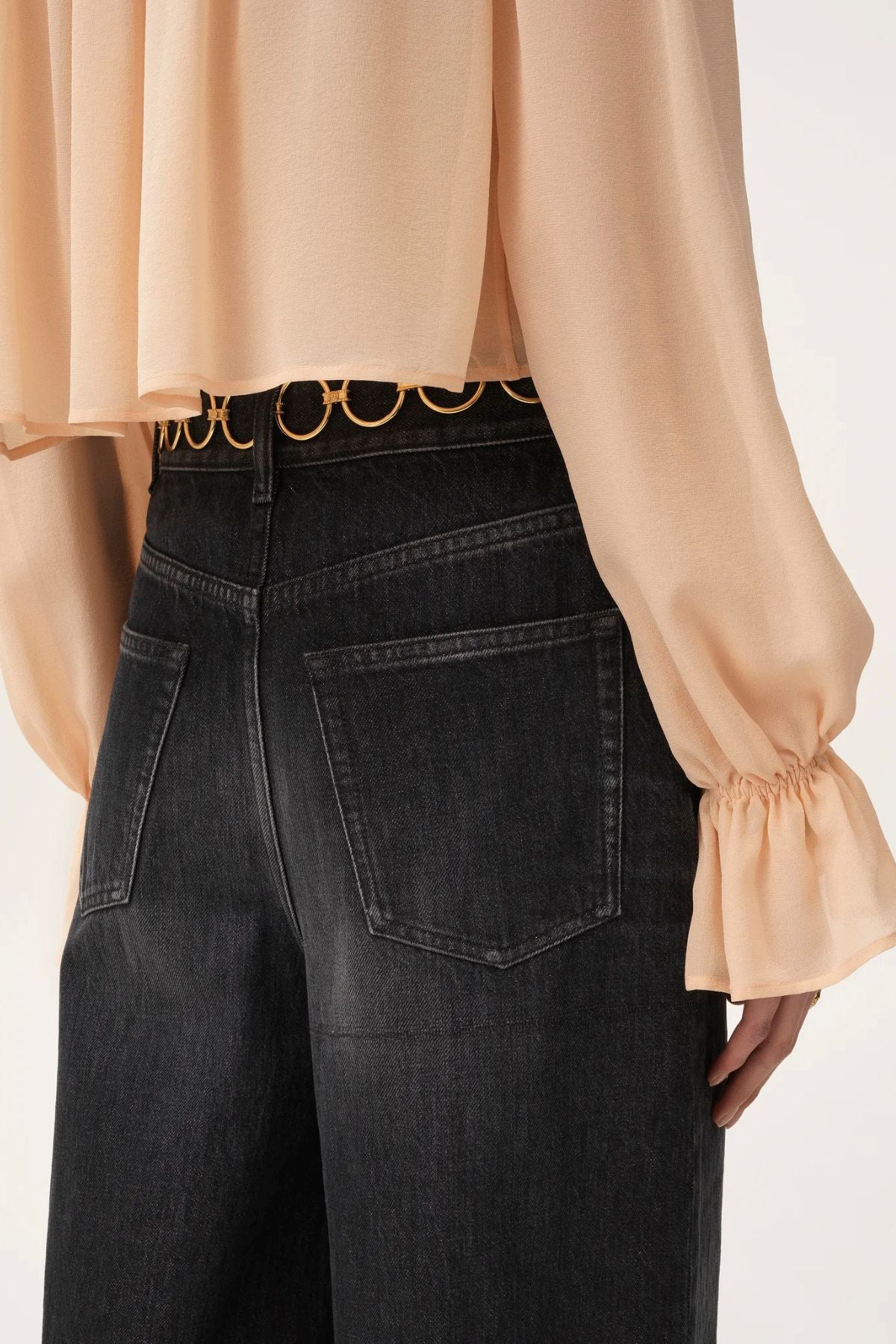 Chloé High Rise Wide Leg Jeans - Onyx Black