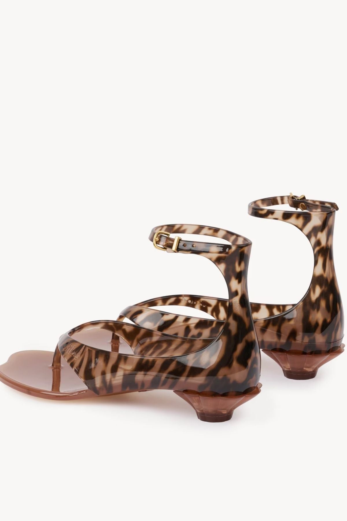 Chloé Jelly Leopard Sandal - Black Brown