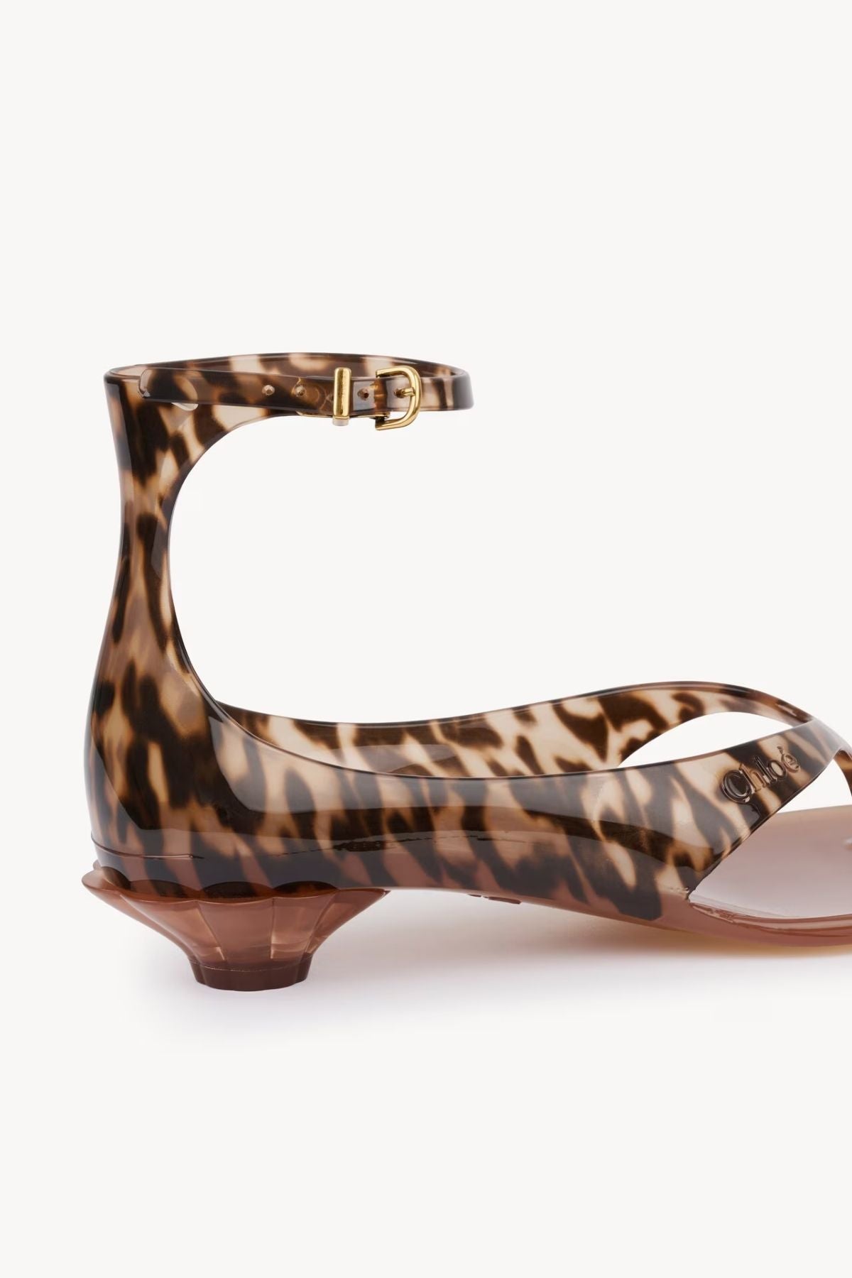 Chloé Jelly Leopard Sandal - Black Brown