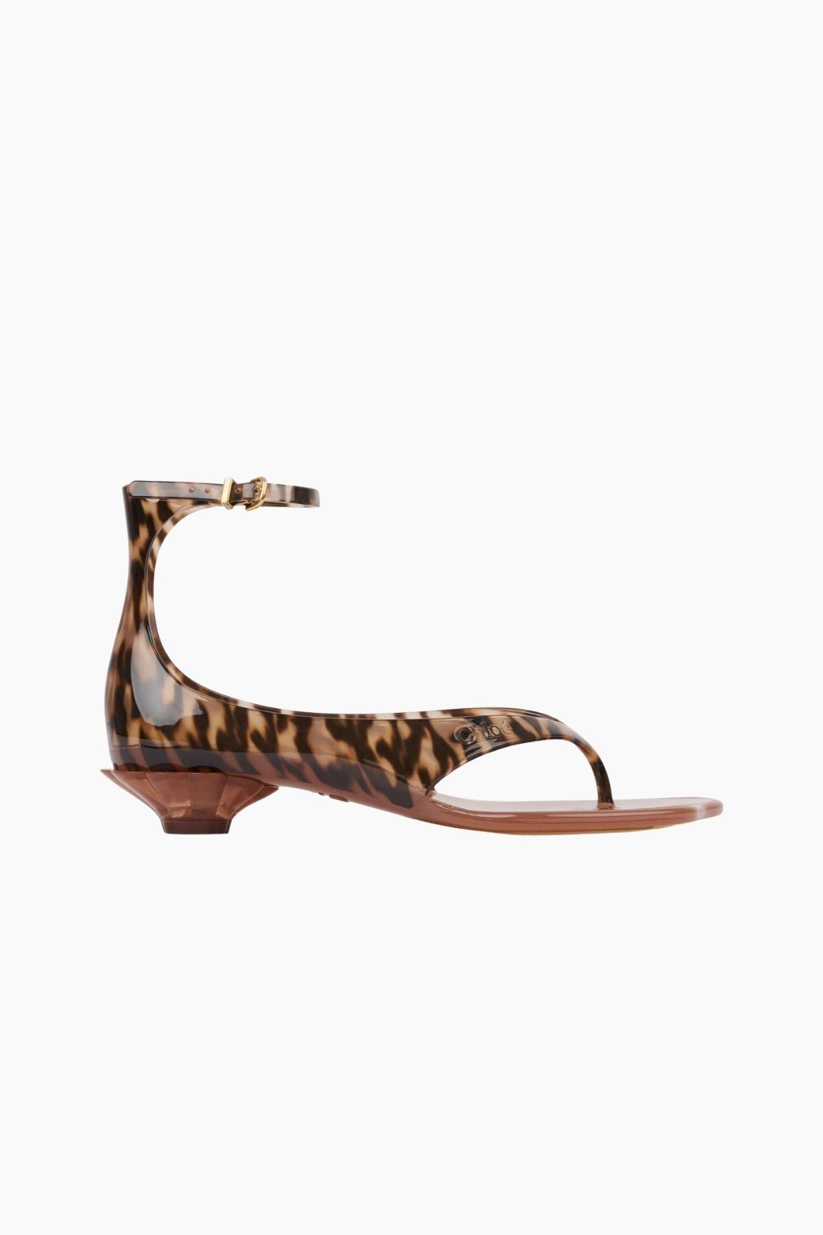 Chloé Jelly Leopard Sandal - Black Brown