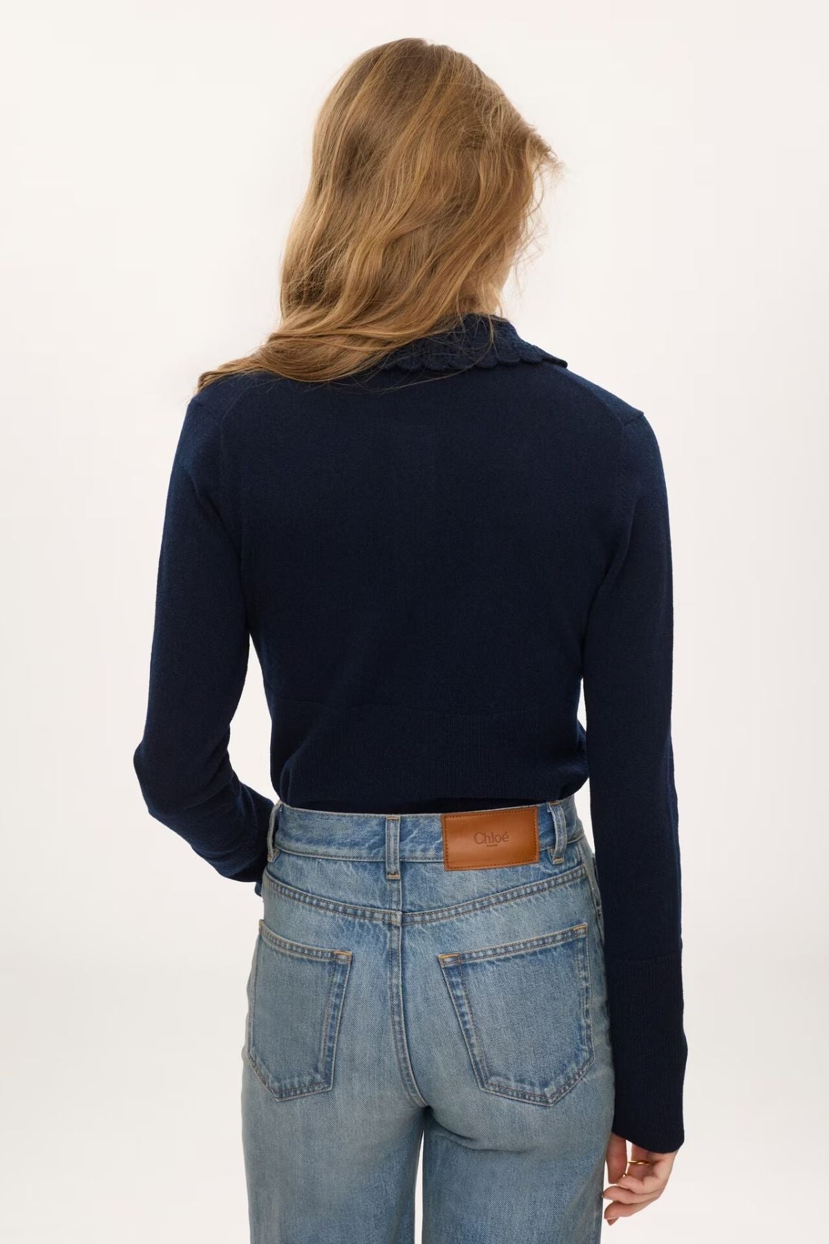 Chloé Multistitch Knit Cardigan - Ink Navy