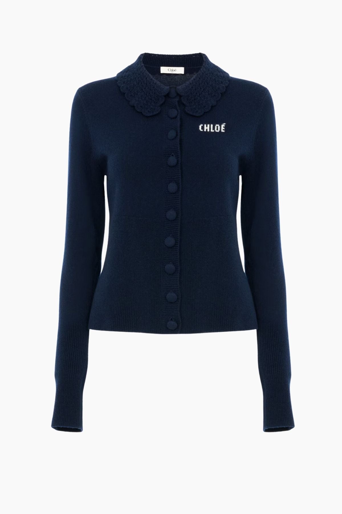 Chloé Multistitch Knit Cardigan - Ink Navy