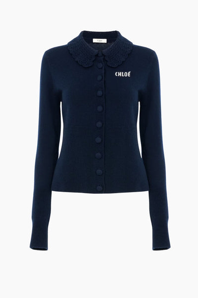 Chloe - Chloé knit cardigan. Chloé Multistitch Knit Cardigan - Ink Navy – GRACE Melbourne
