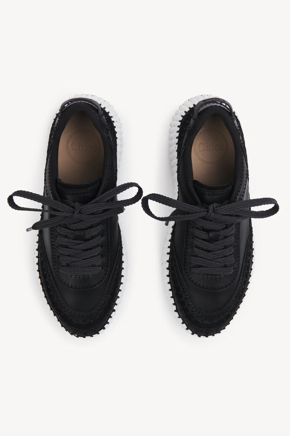 Chloé Leather Combo Nama Sneaker - Black