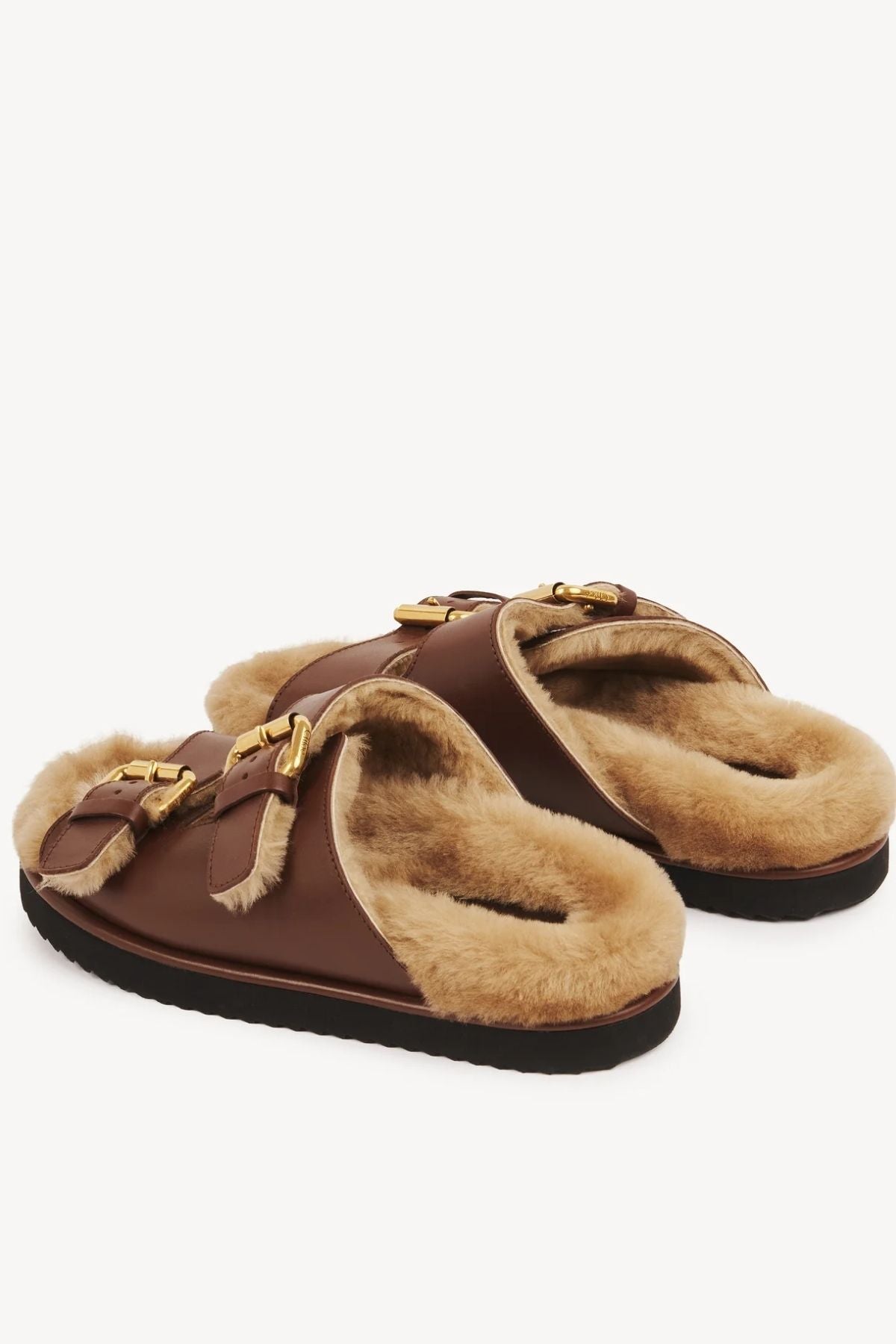 Flat Slide Chloe Fluffy Slides Chloé Nil Slide Sooty Brown