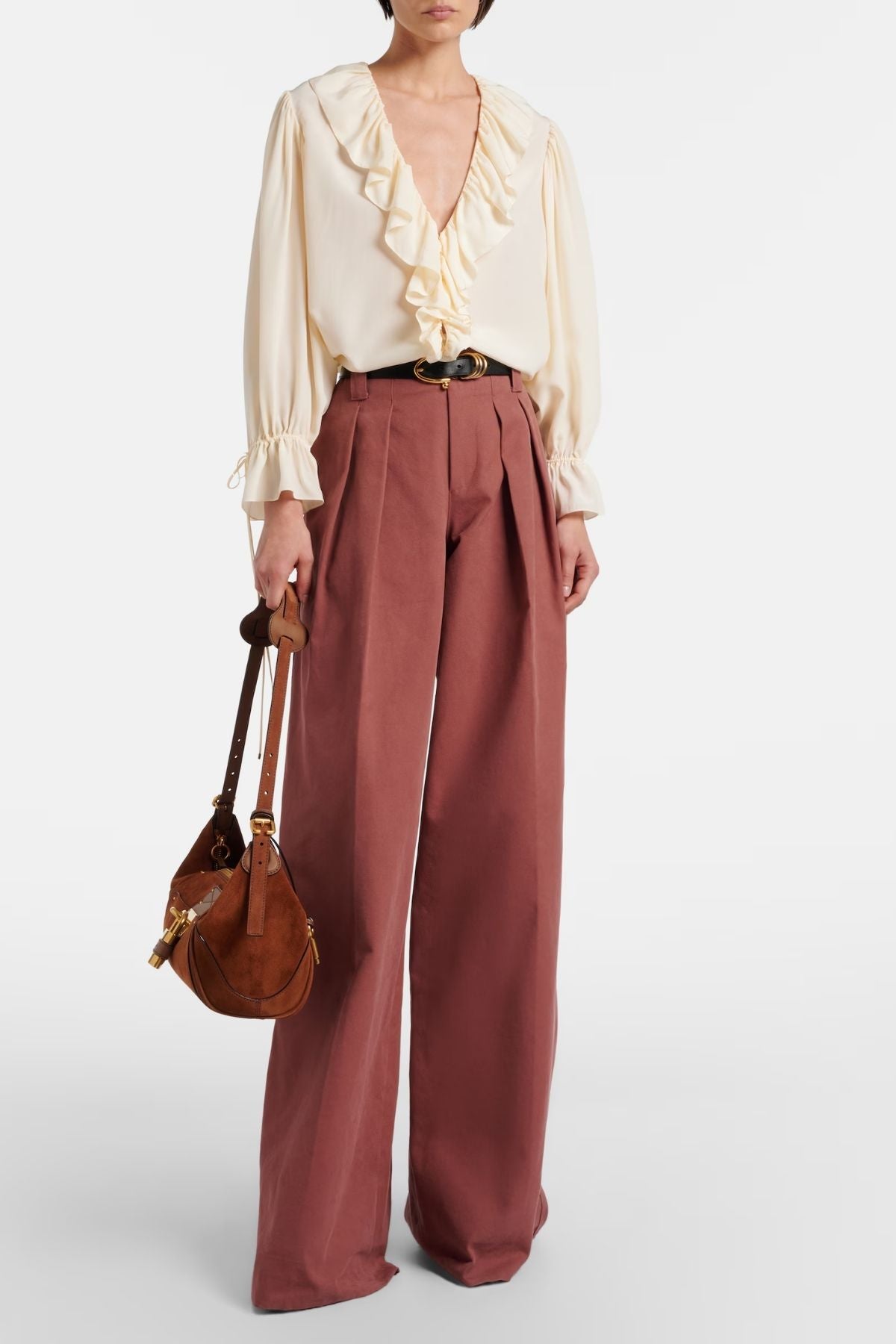 Chloé Organic Cotton Canvas Pant - Tawny Red