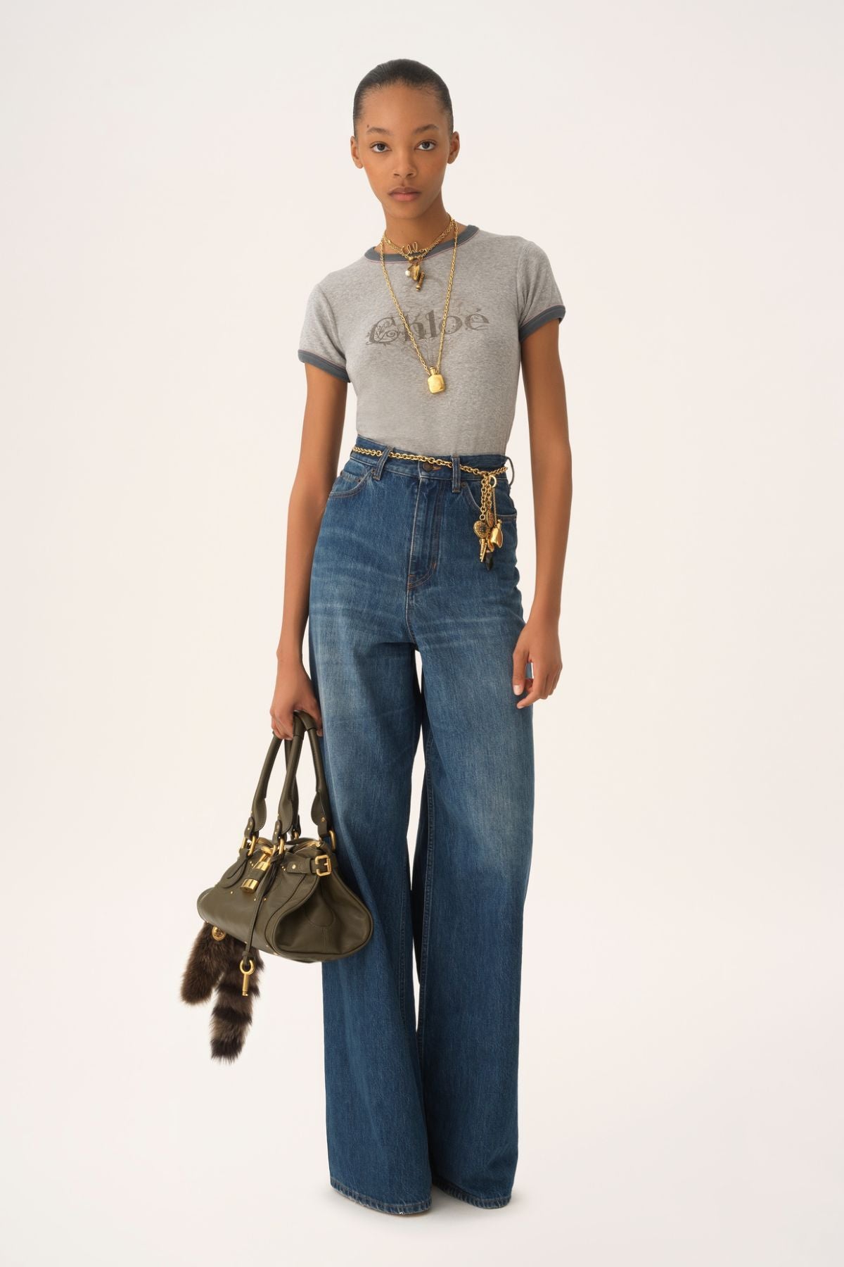 Chloé Ringer Tee - Neutral Grey