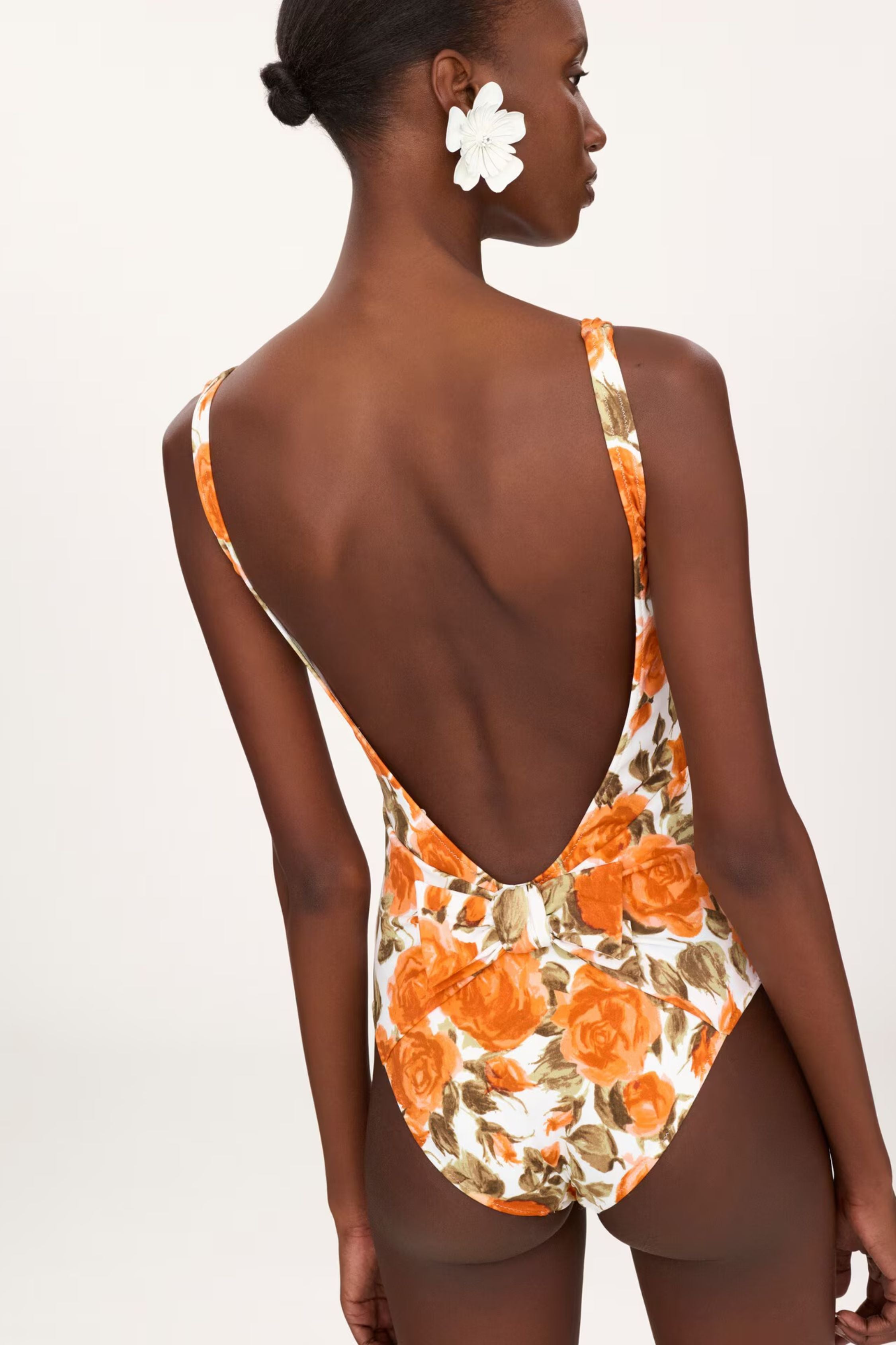 Chloé Roses Print Bathers - White Orange