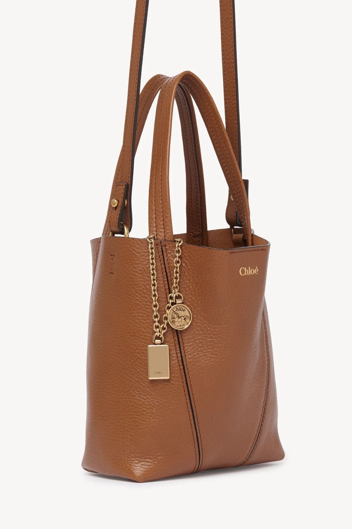 Chloé Small Spin Tote Bag - Clay Brown