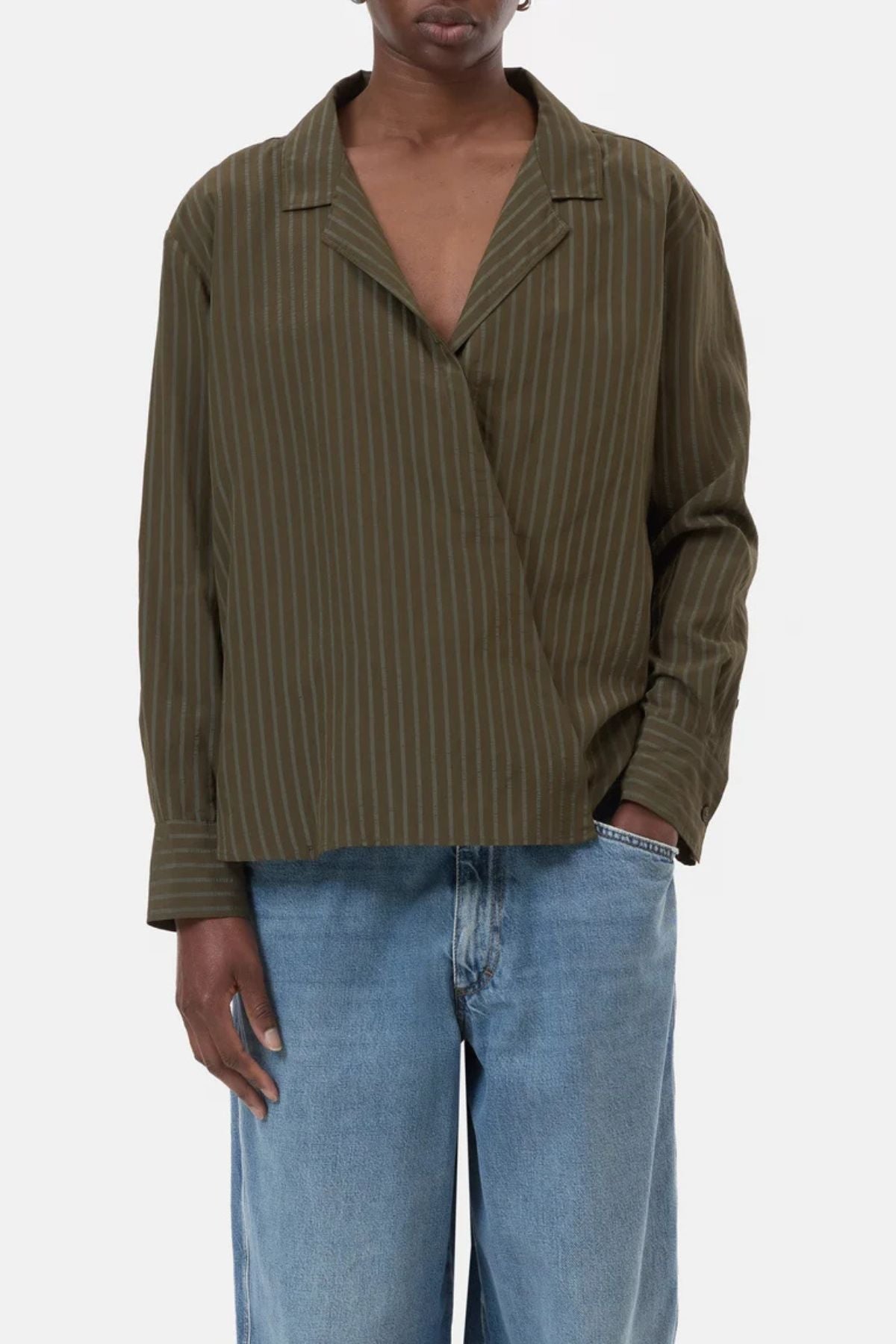 CLOSED Asym Evening Shirt - Marsh Green