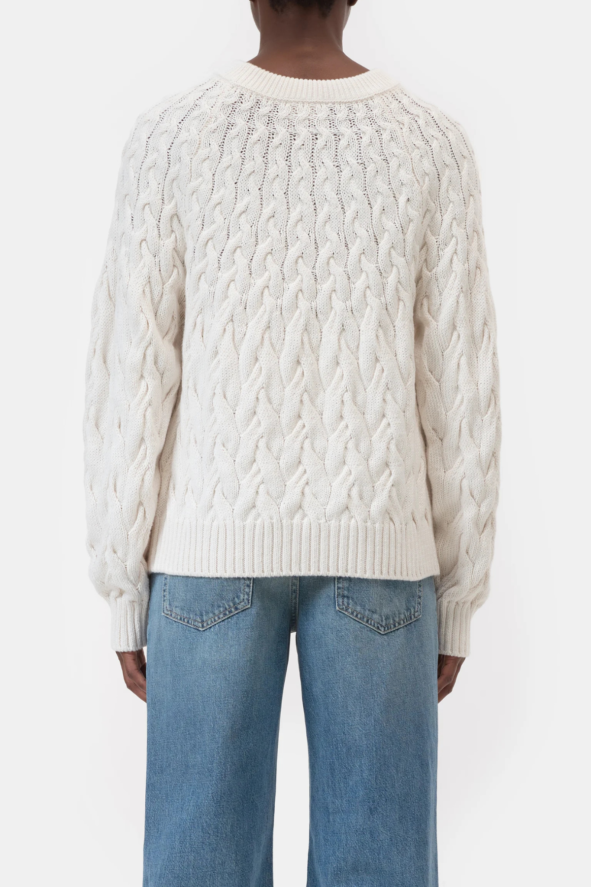 CLOSED Cable Crew Neck Sweater - Ecru