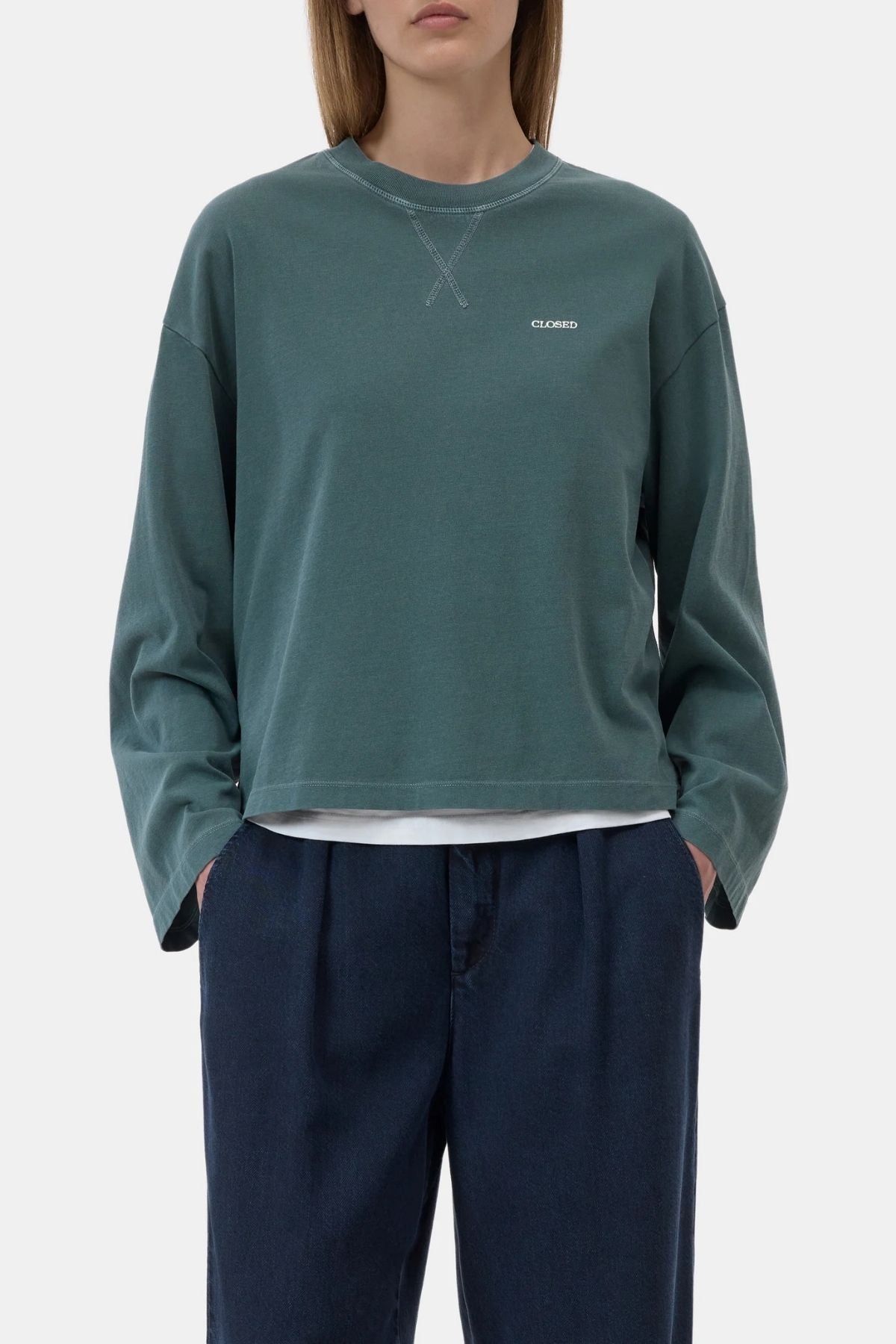 CLOSED Crew Longsleeve - Shadow Green