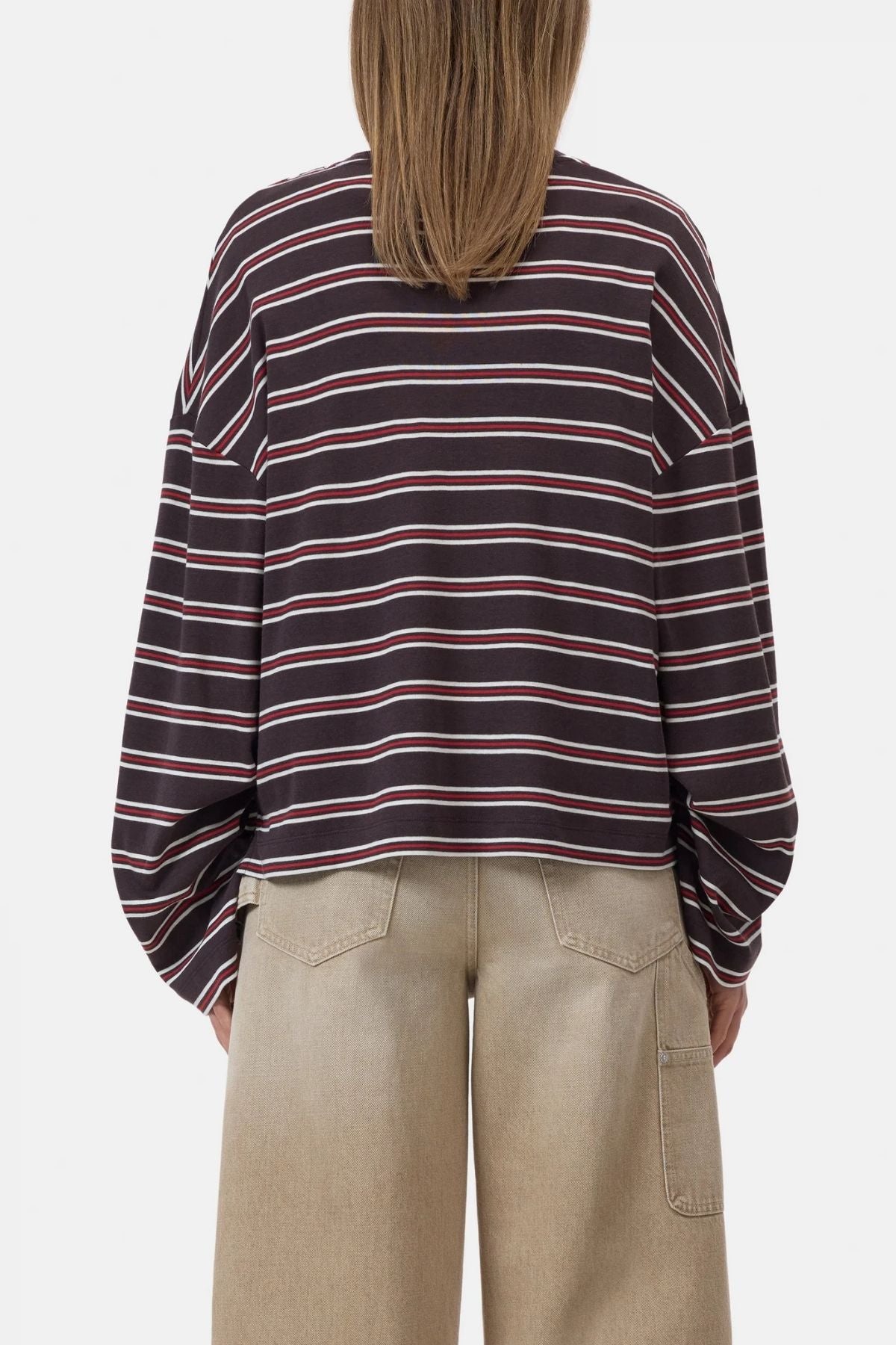 CLOSED Crewneck Striped Longsleeve - Cinder Brown