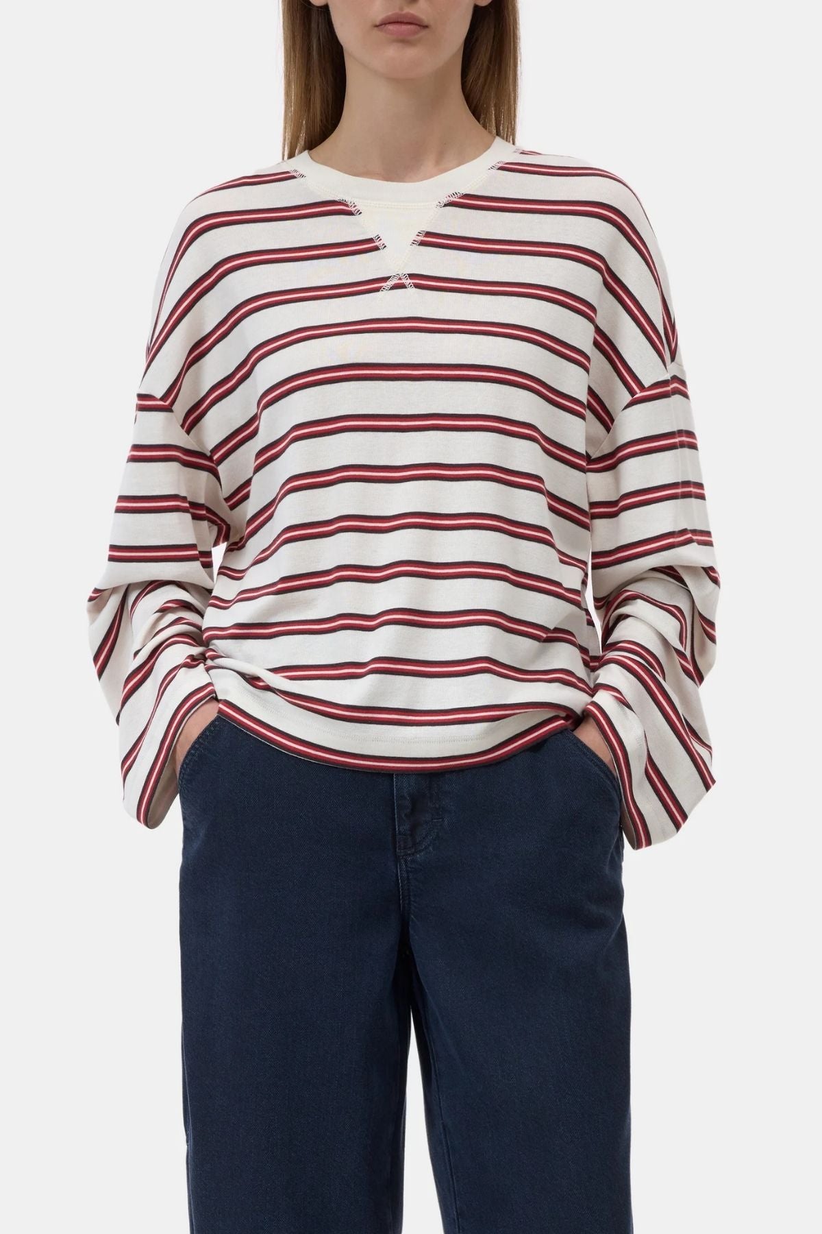 CLOSED Crewneck Striped Longsleeve - Ivory