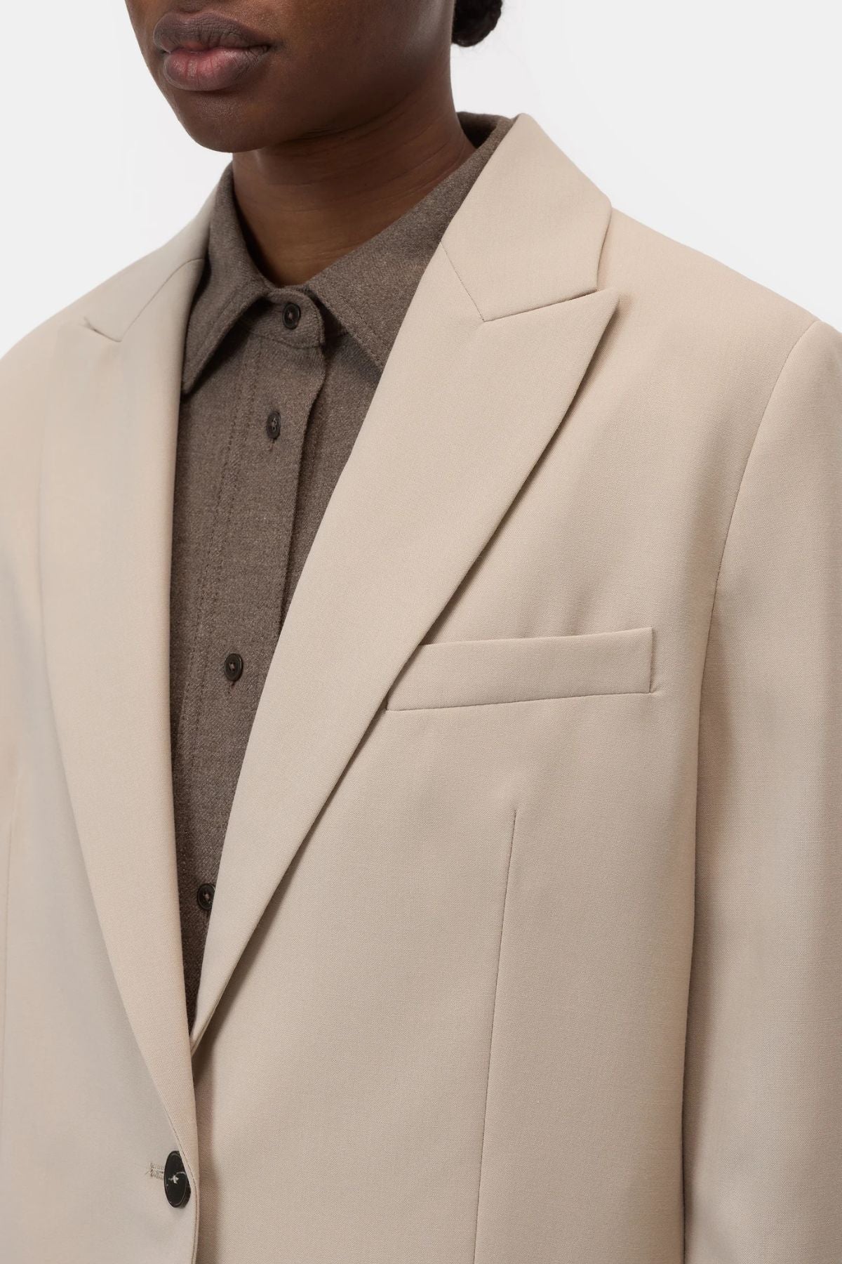 CLOSED Light Wool Blazer - Clay Beige