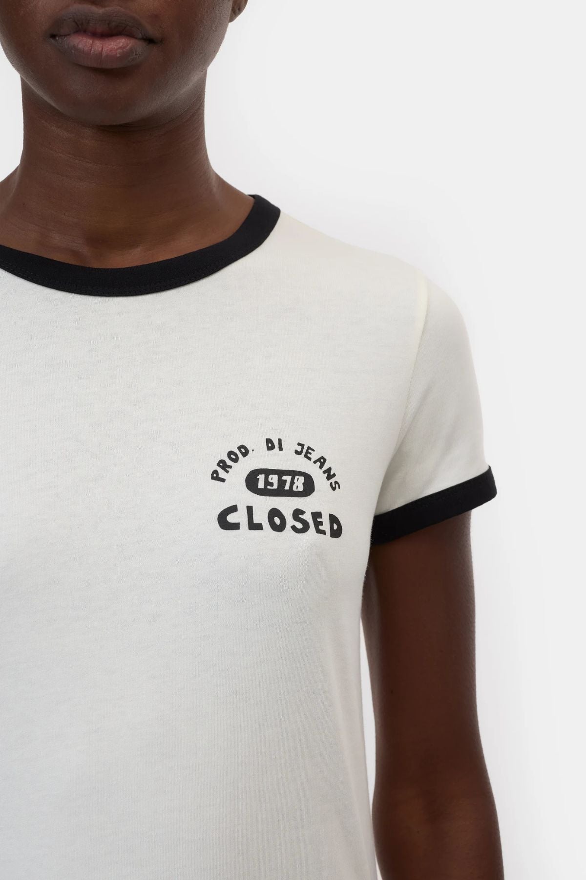 CLOSED Organic Jersey 1978 Ringer Tee - Ivory