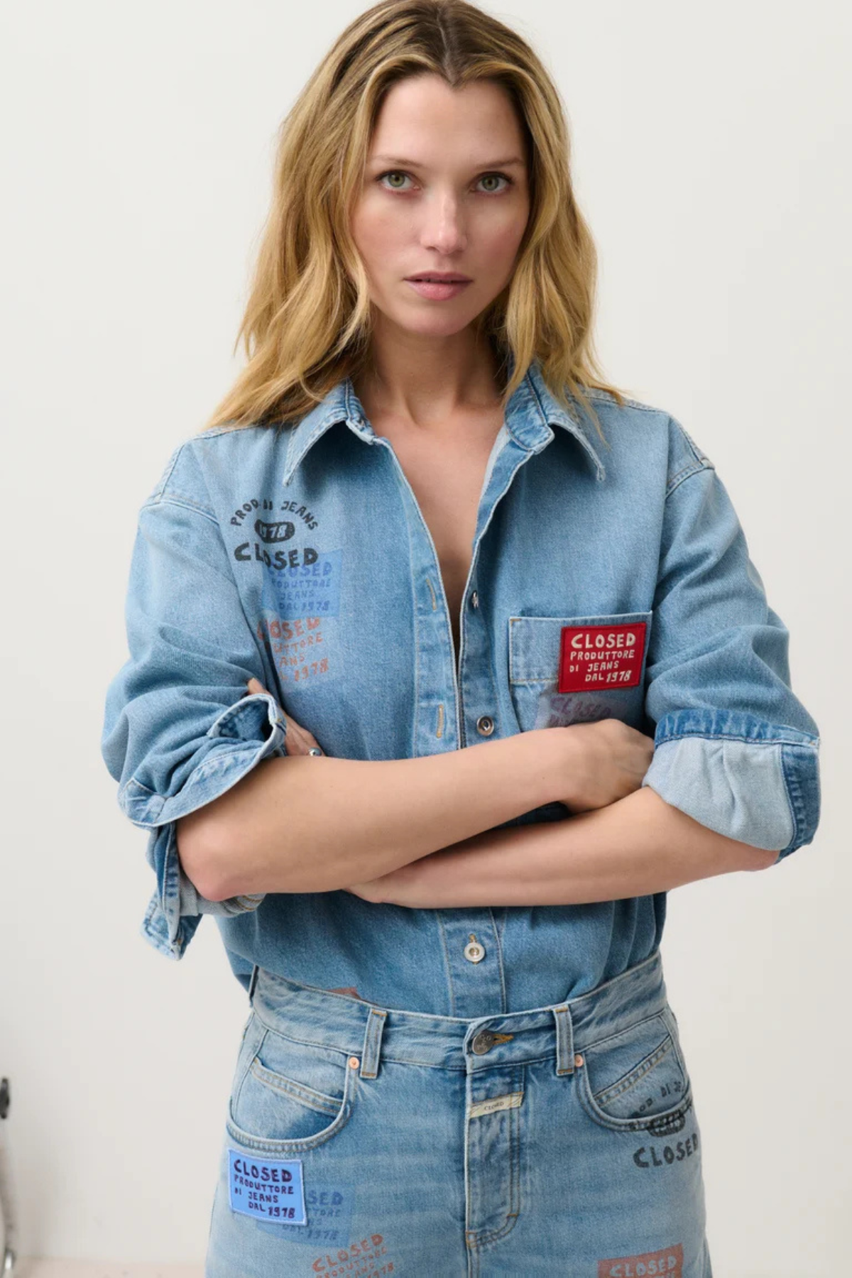 CLOSED Oversized Denim Shirt - Mid Blue
