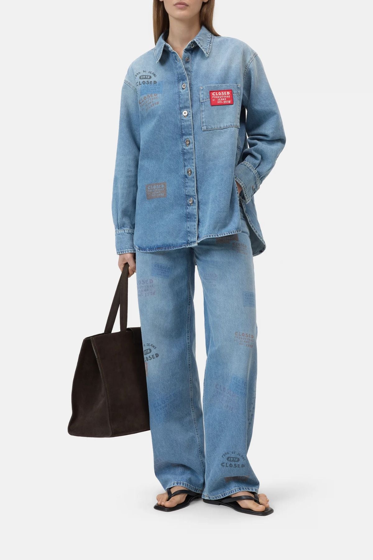 CLOSED Oversized Denim Shirt - Mid Blue