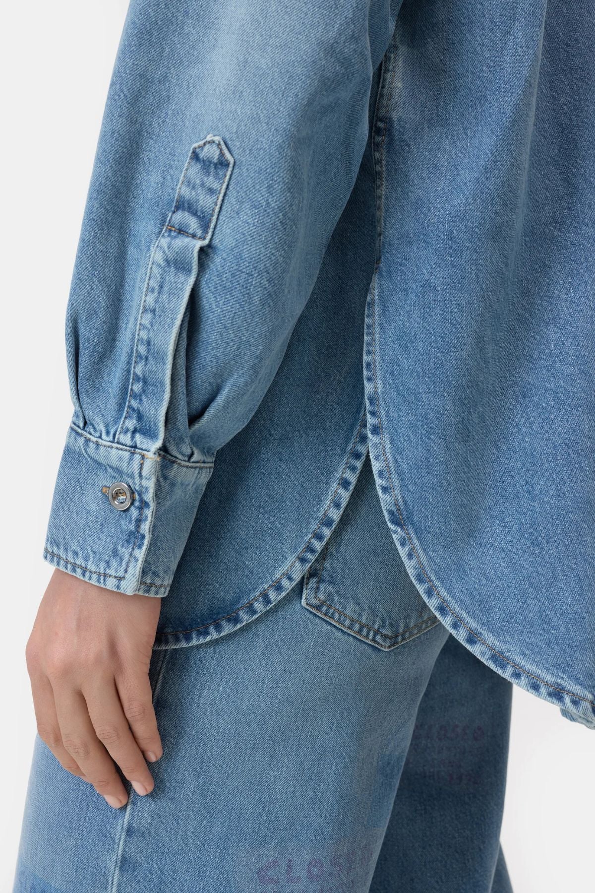 CLOSED Oversized Denim Shirt - Mid Blue