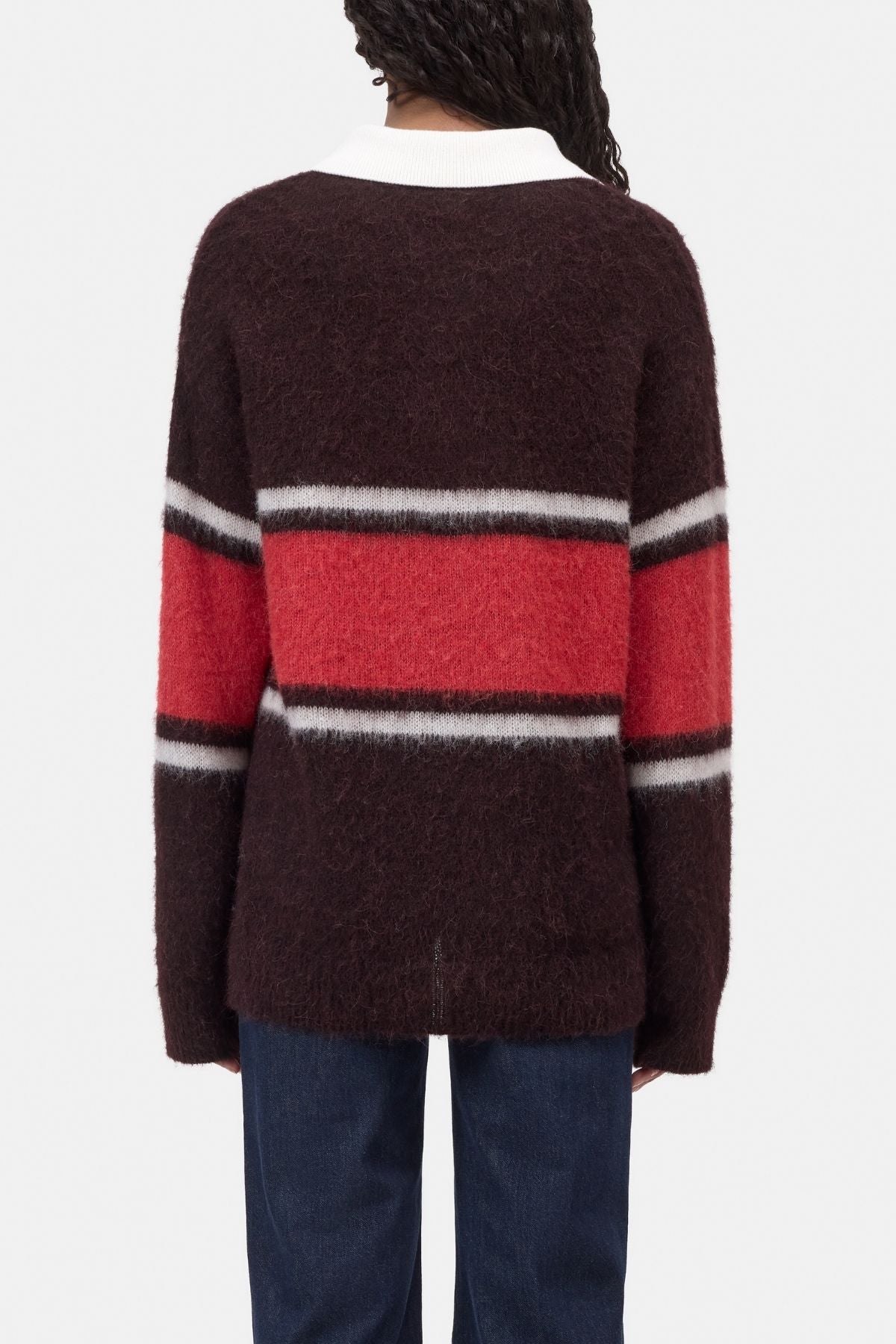 CLOSED Polo With Rugby Stripe - Cinder Brown