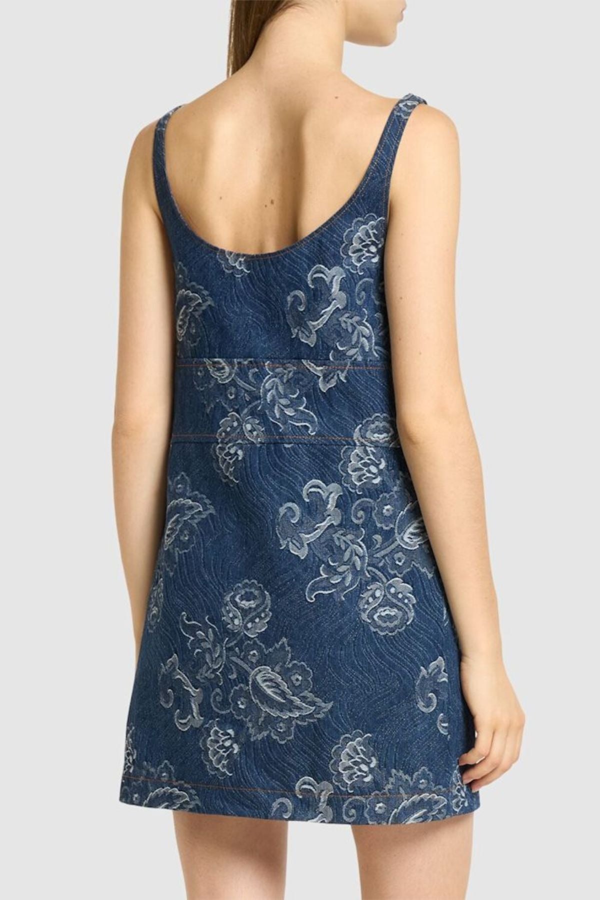 etro denim jacquard mini dress Etro Denim Jacquard Mini Dress In Blue - 40% Off