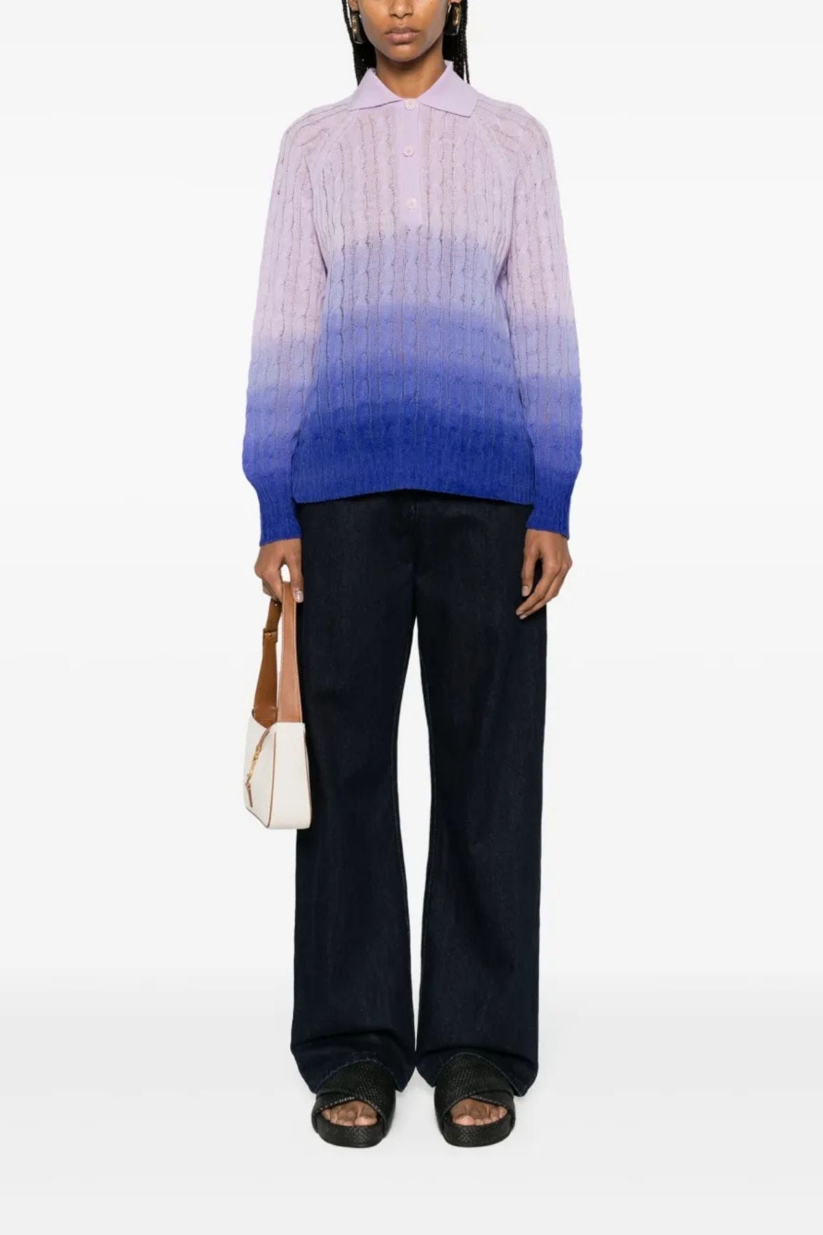 Etro Ombre Polo Neck Jumper - Blue Multi