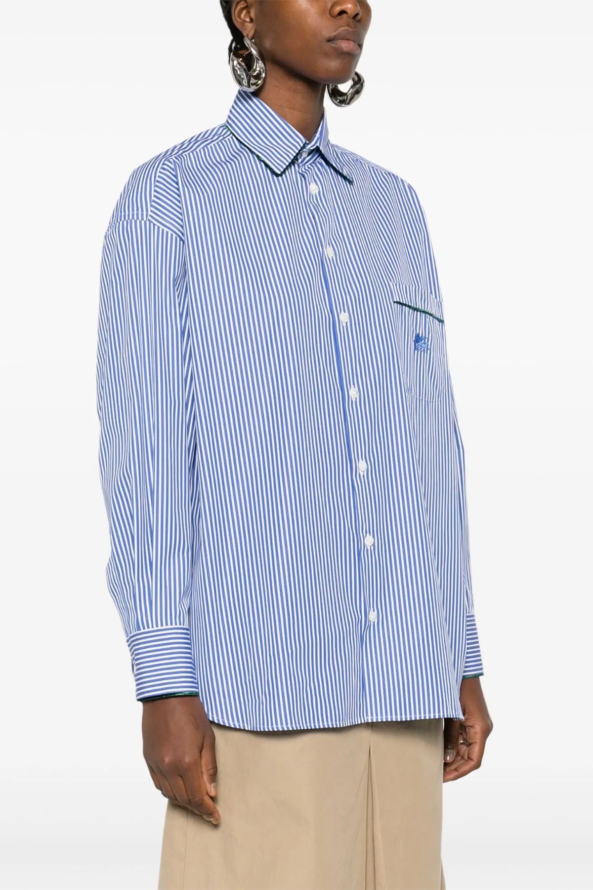 Etro Oversized Striped Shirt - Blue