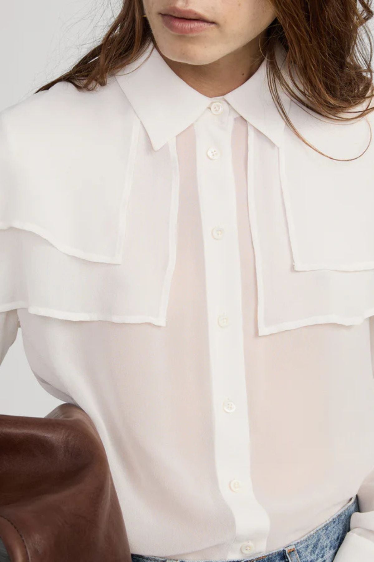 Frame Denim Cape Blouse - Cream