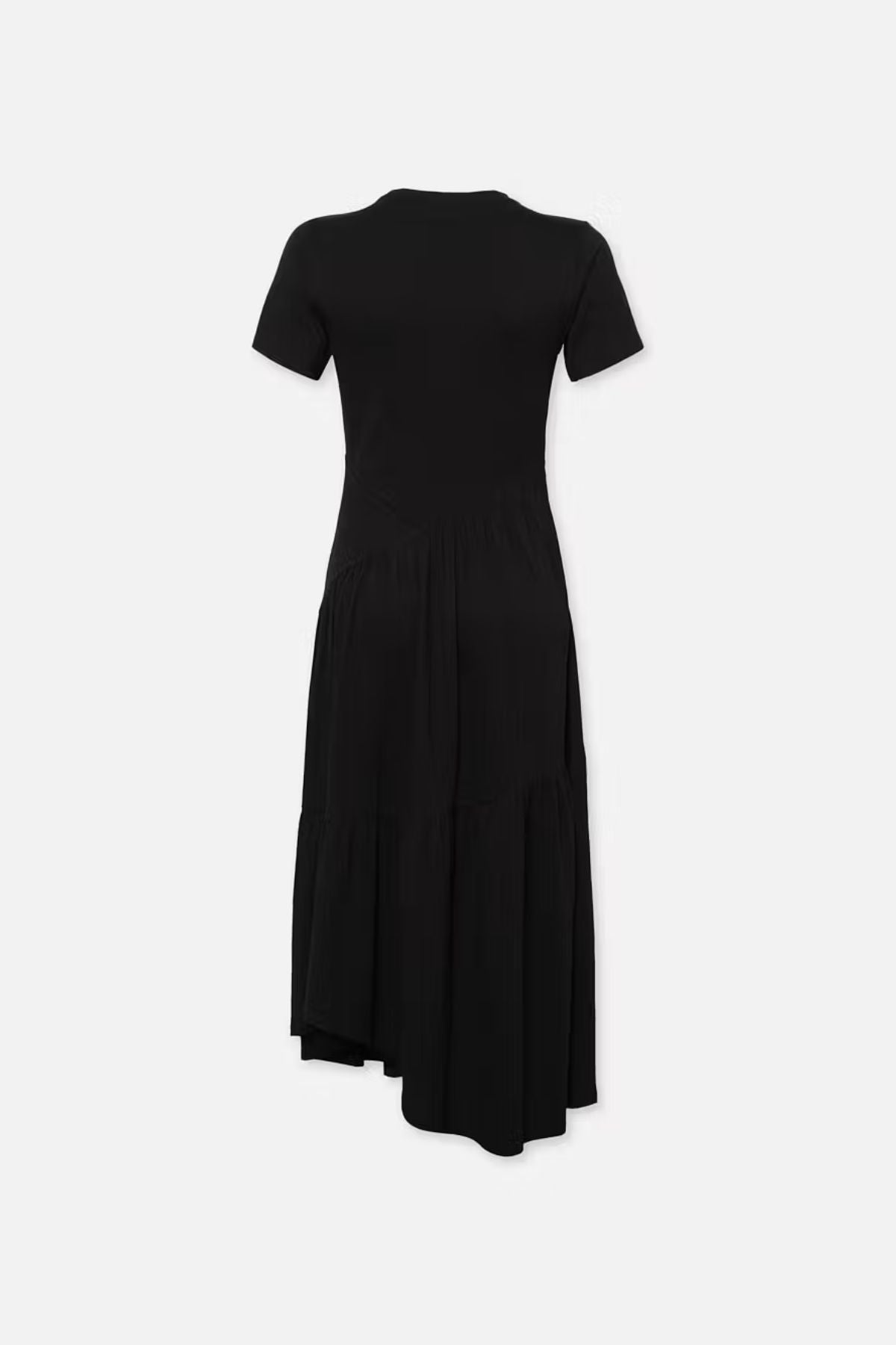 Frame Denim Gathered Seam Short Sleeve Dress - Black