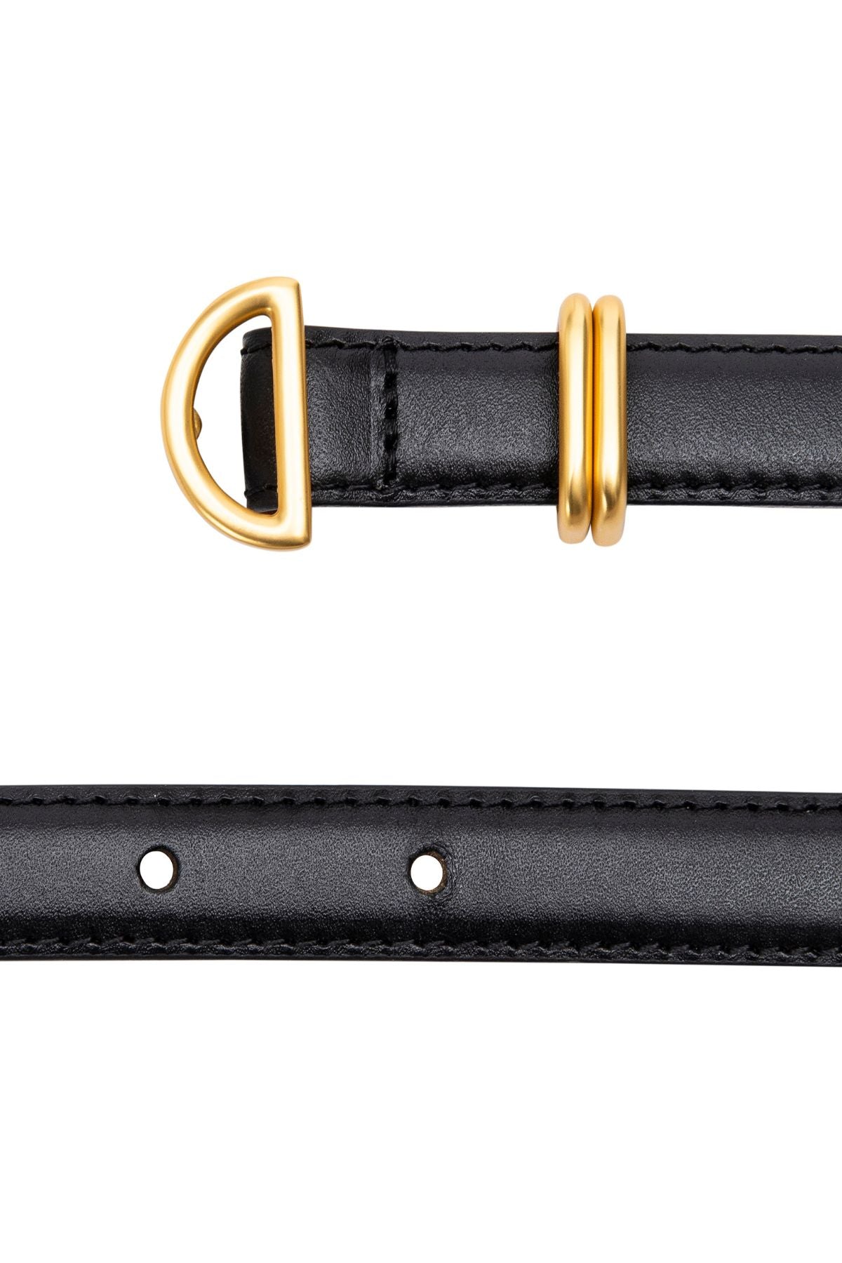 NEW FRAME petit cresent belt in black THE PETITE CROC BELT BLACK main image 2