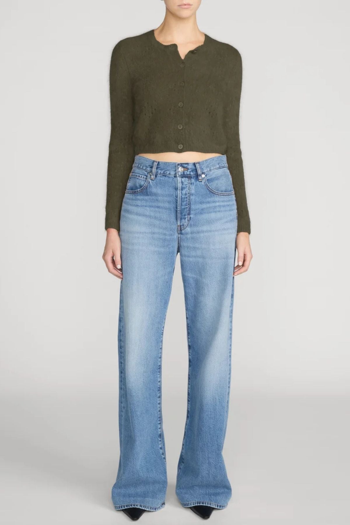 FRAME Denim The Airy Cardigan - Deep Olive