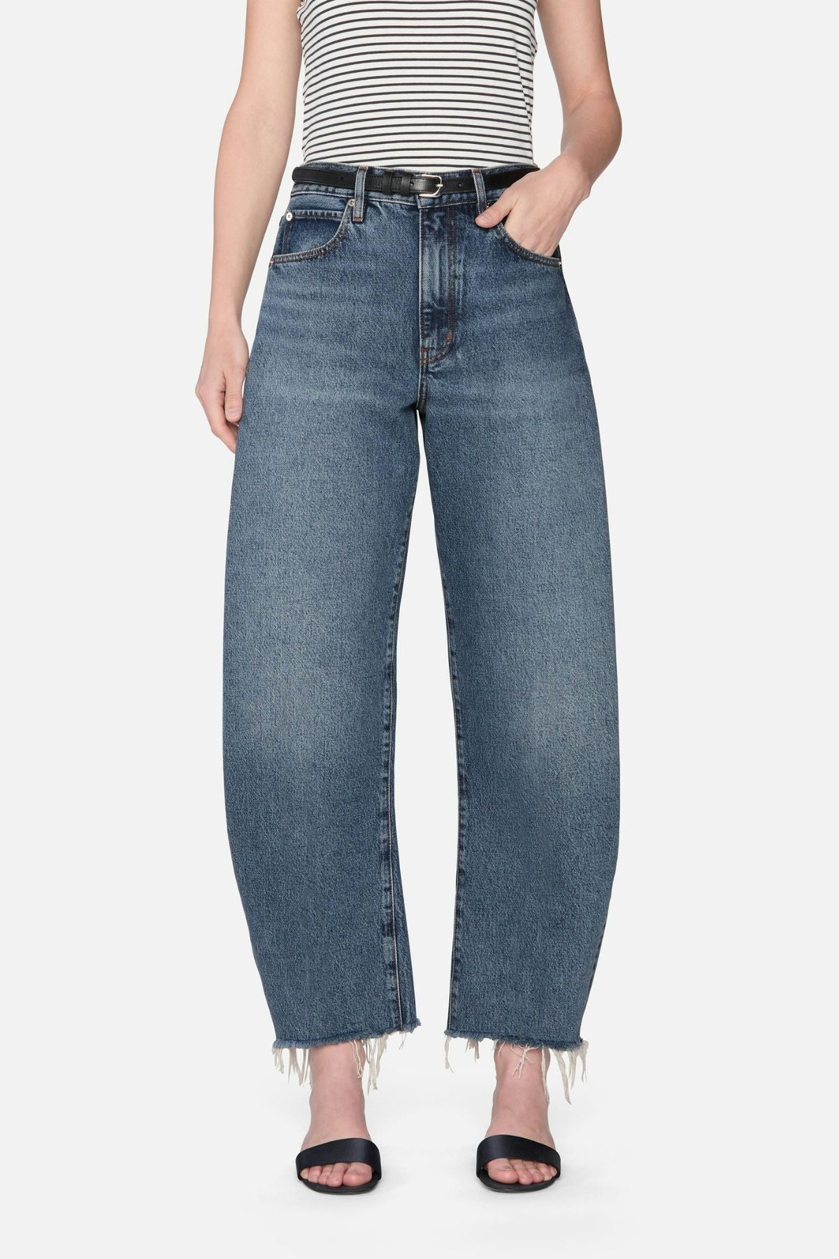Frame Denim The Bubble Crop Raw Fray - Limitless