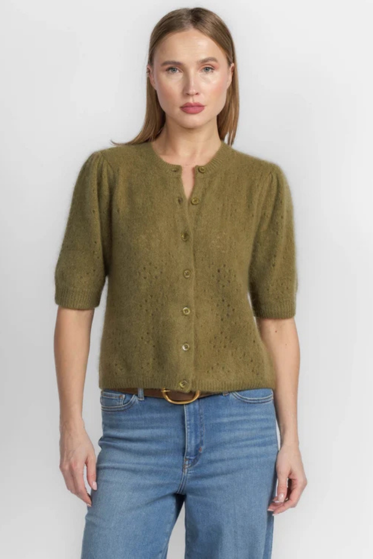 FRAME Denim The Cashmere Airy Cardigan - Deep Olive