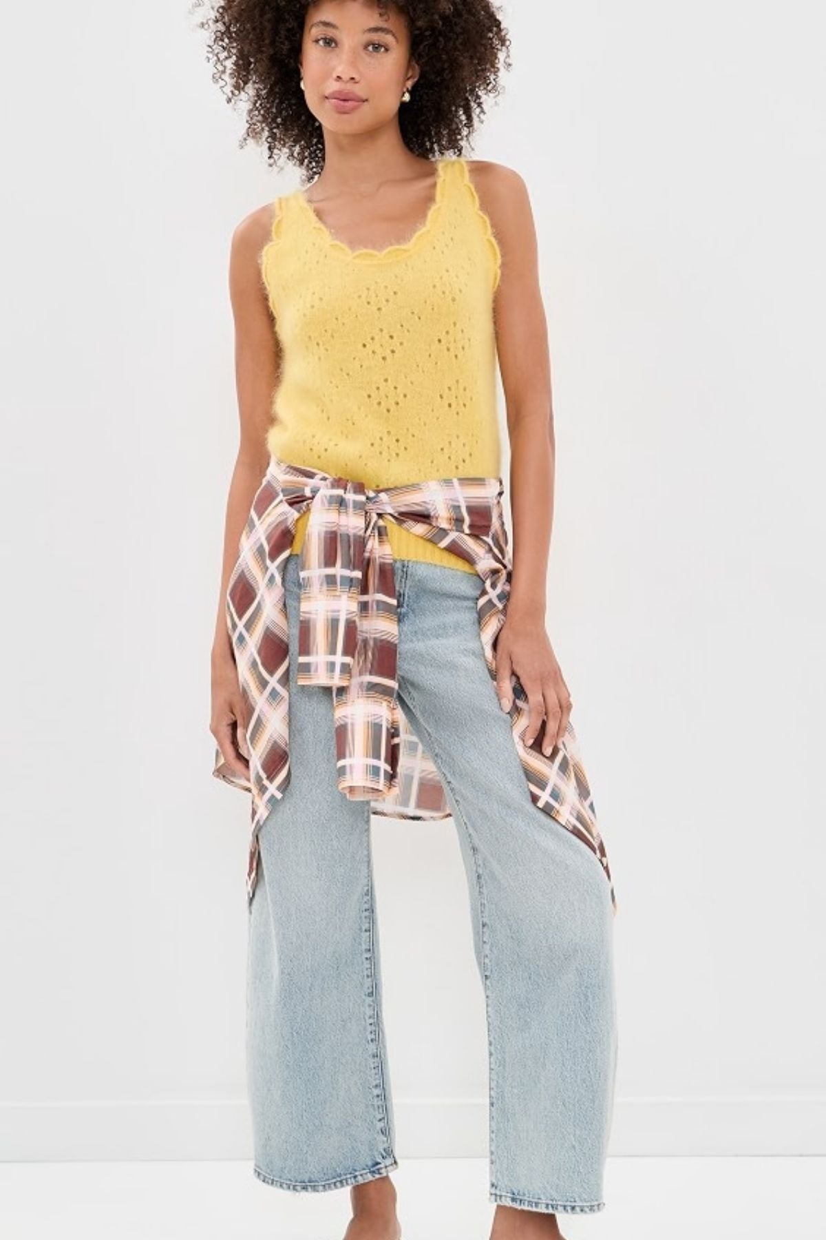 FRAME Denim The Cashmere Airy Tank - Marigold